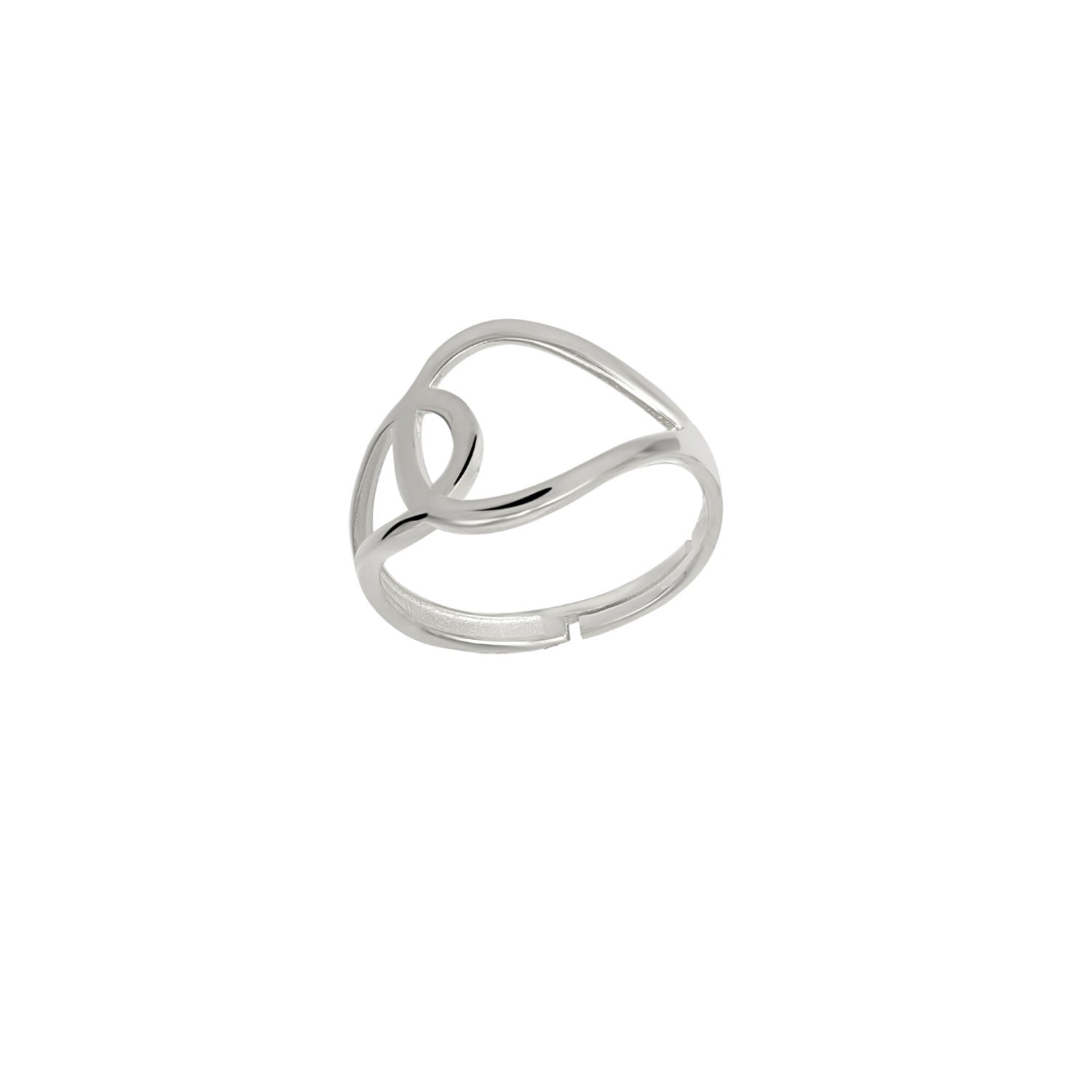 Intercepting Circles Sterling Silver Statement Signature Ring - Silver