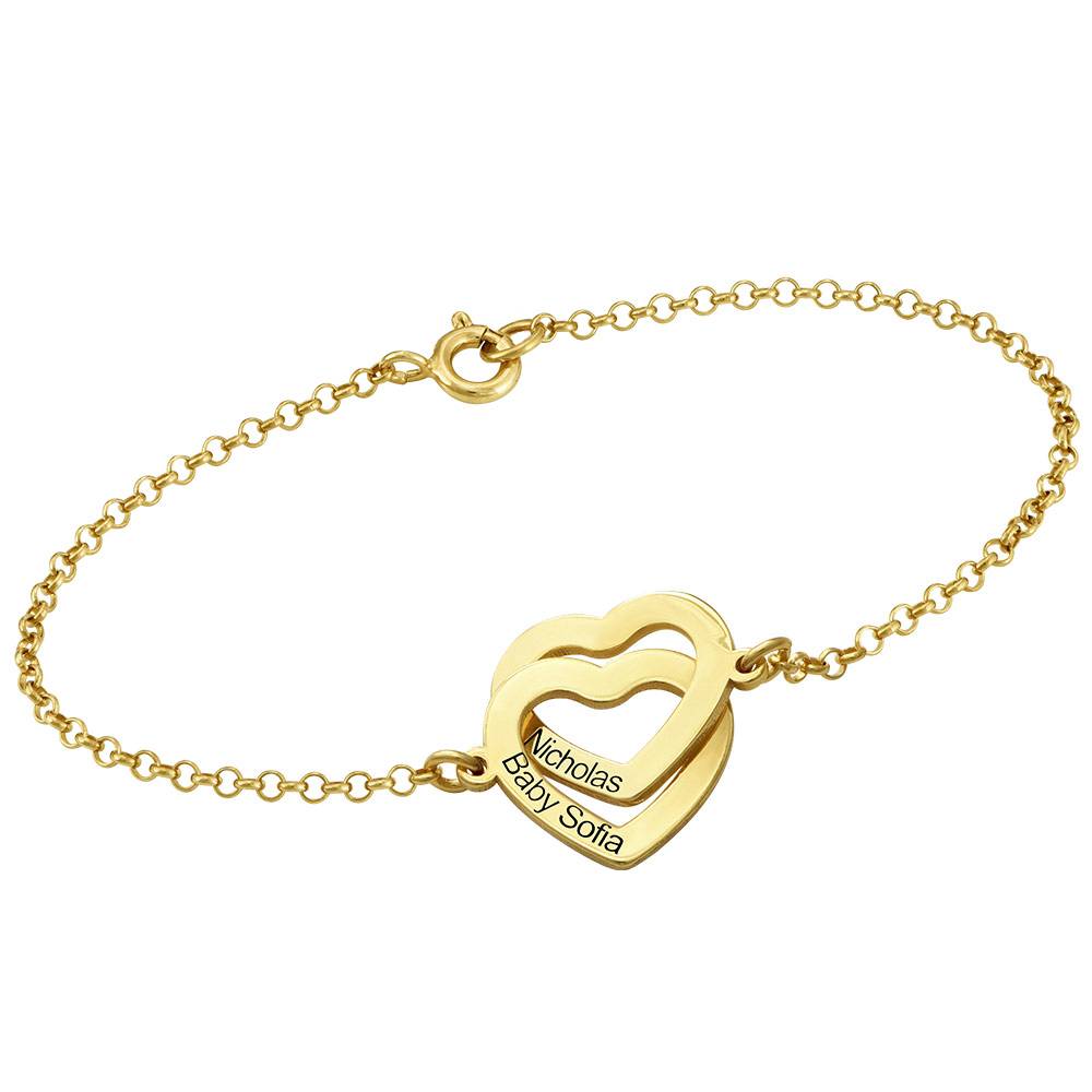 Claire Interlocking Hearts Bracelet in Gold Plating