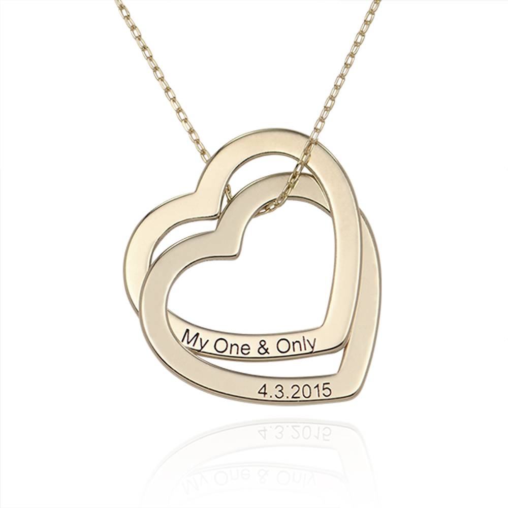 Claire Interlocking Hearts Necklace in 10k Gold