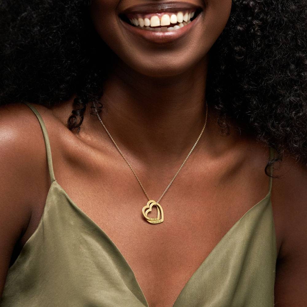 Claire Interlocking Hearts Necklace in Gold Plating