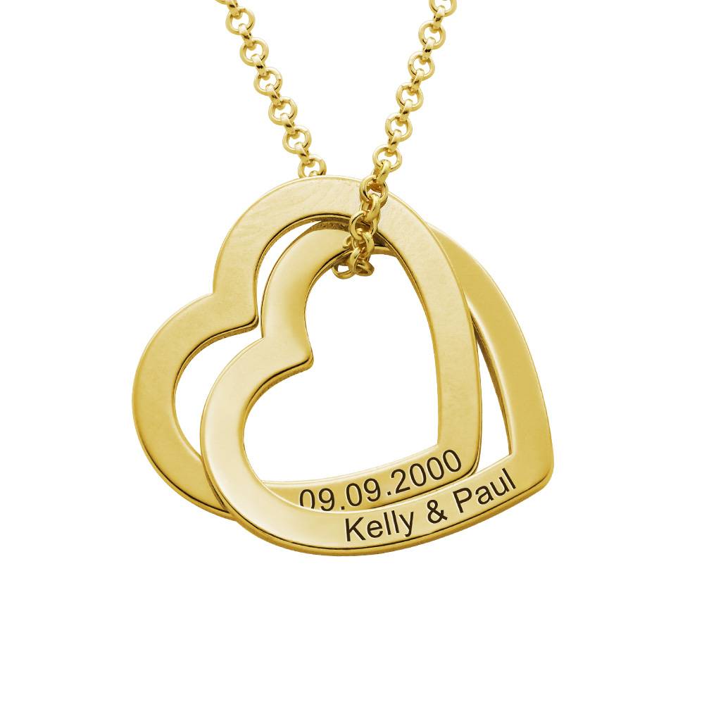 Claire Interlocking Hearts Necklace in Gold Plating