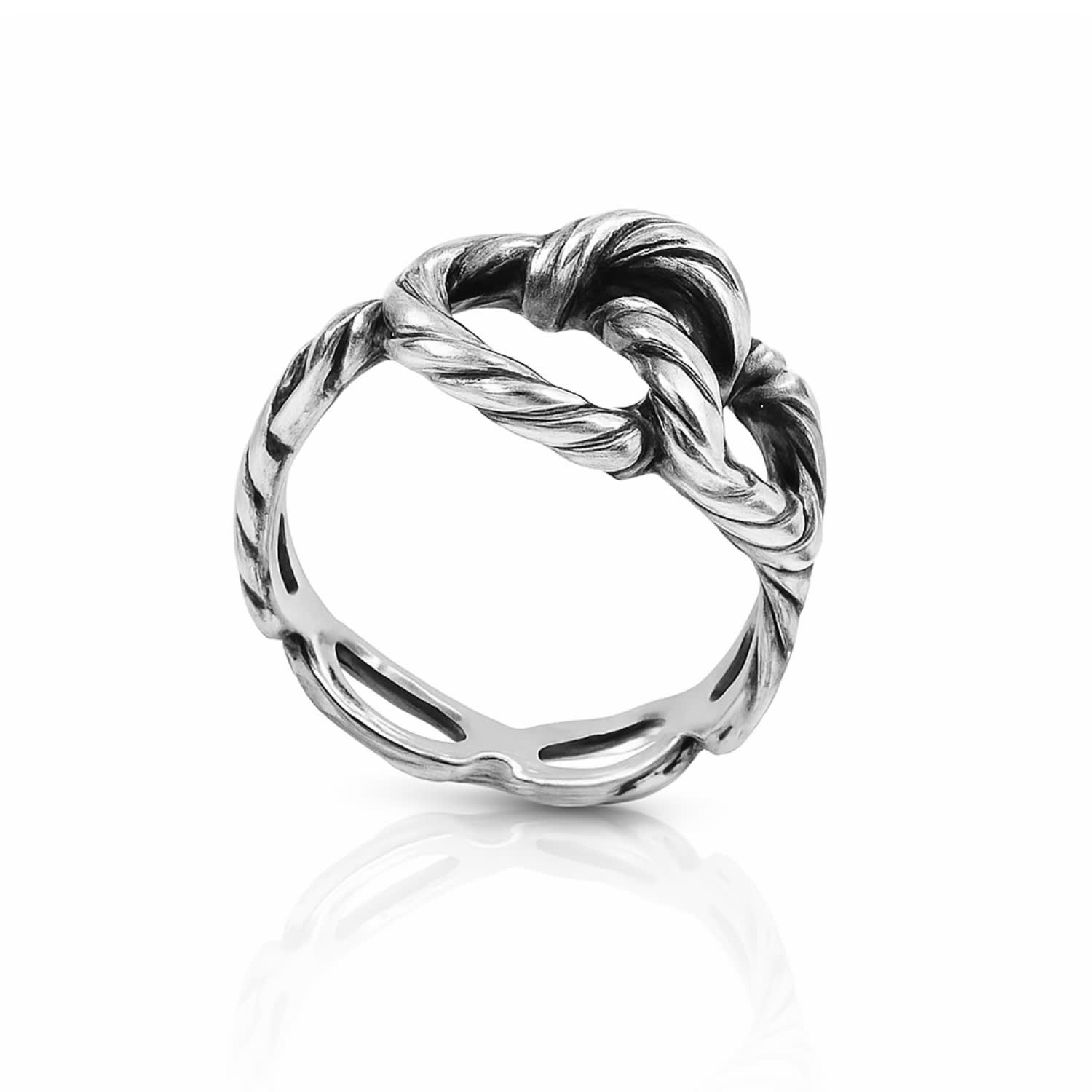 Intertwined Heart Ring In Sterling Silver – Unaloe Handcrafted In Italy