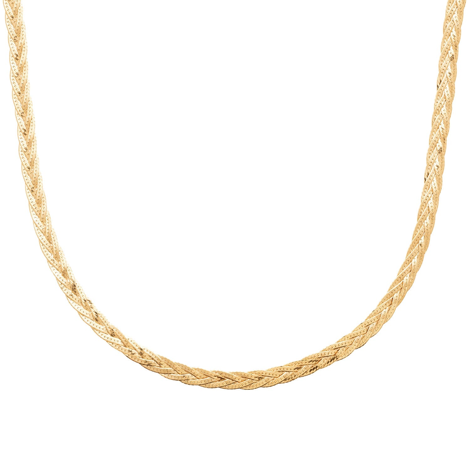 Interwoven Double Herringbone Twisted Necklace Luxe