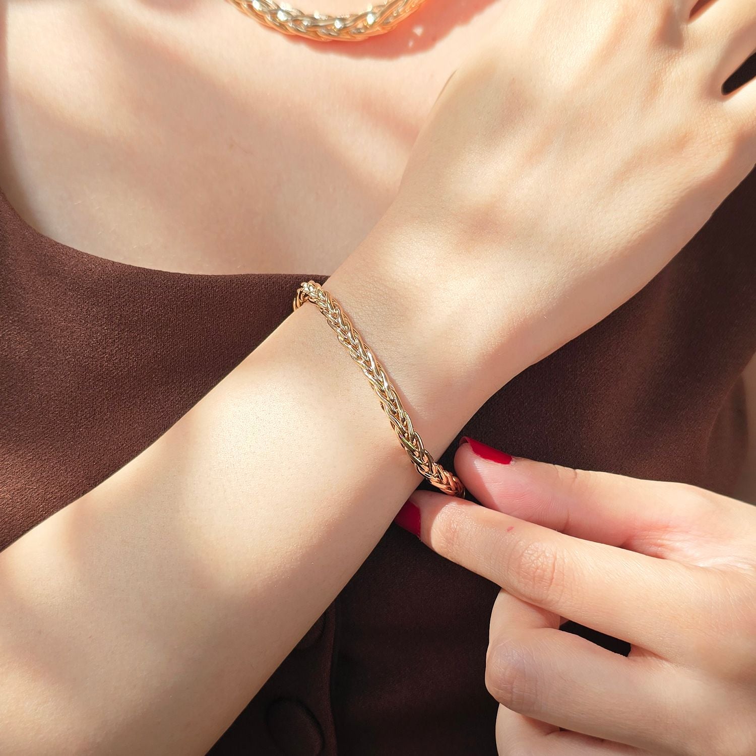 Interwoven Majesty Gold Plated Bold Statement Bracelet Luxe