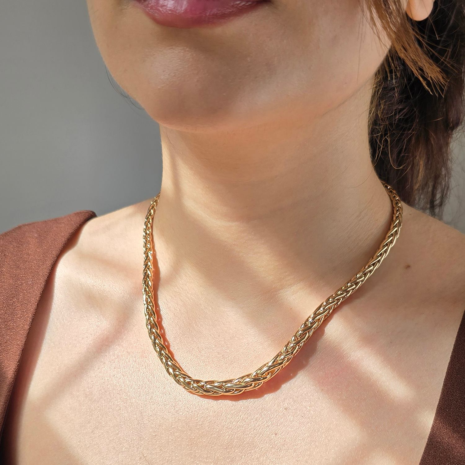 Interwoven Majesty Gold Plated Bold Statement Necklace Luxe
