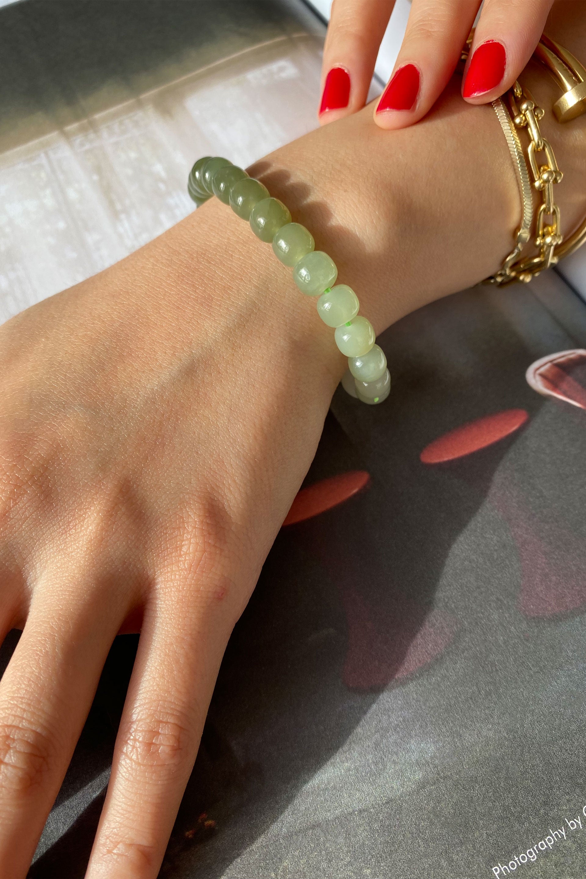 Ombre Beaded Jade Bracelet