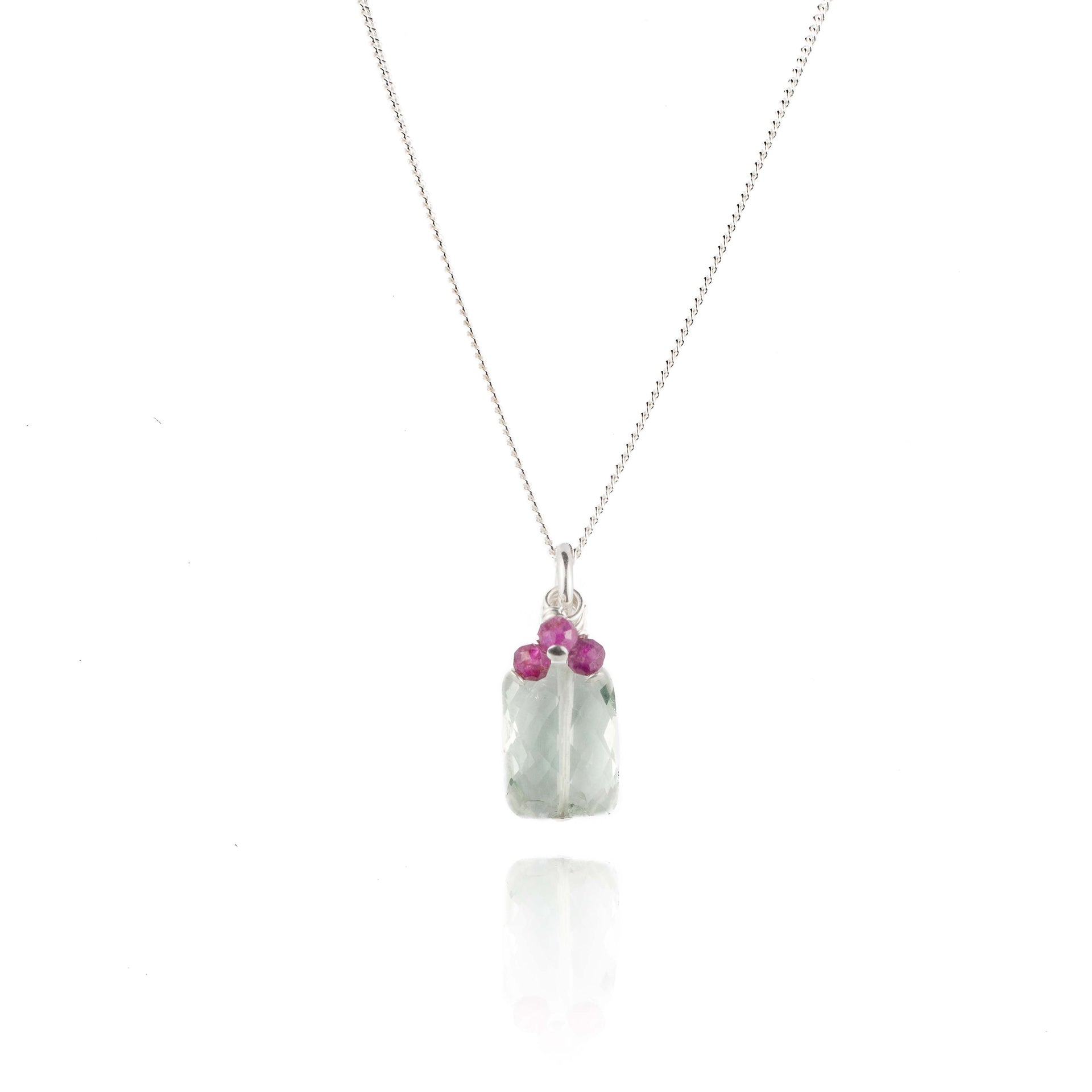 Green Amethyst & Rubies Necklace