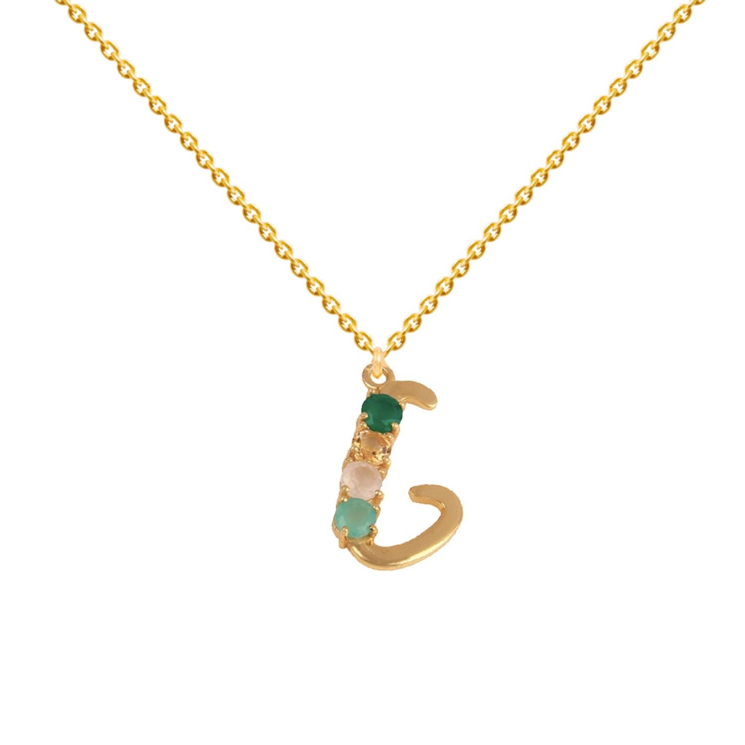 Multicolored Initial G Necklace