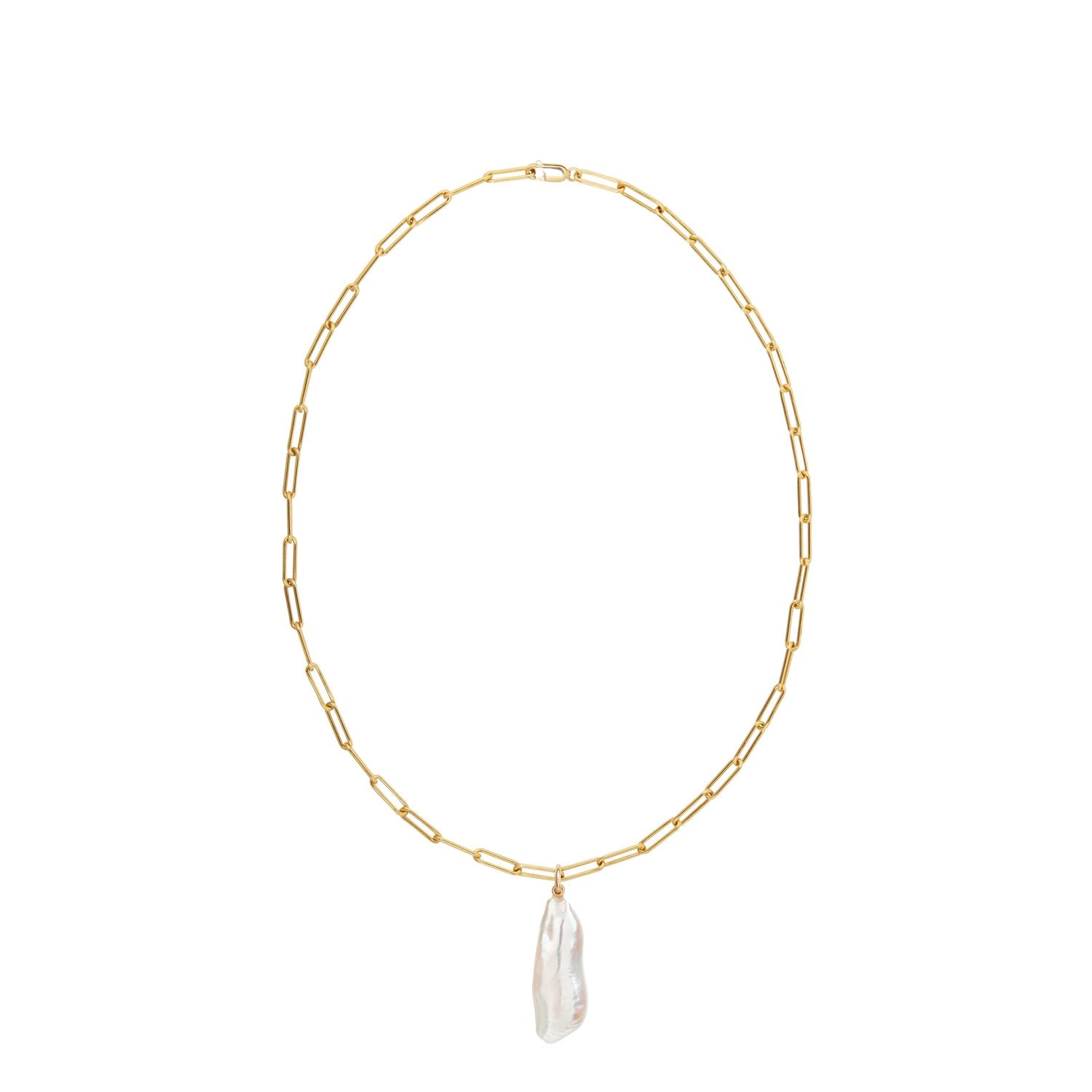 Aetia Long Baroque Pearl Necklace - Gold