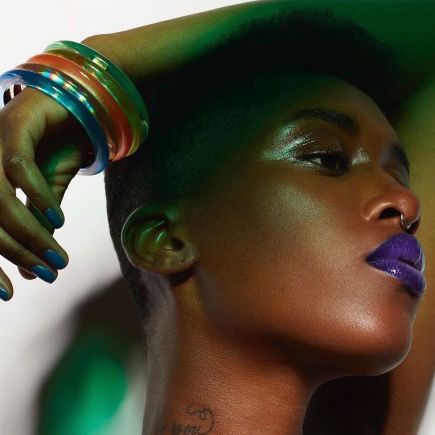 Iridescent Bangle In Red