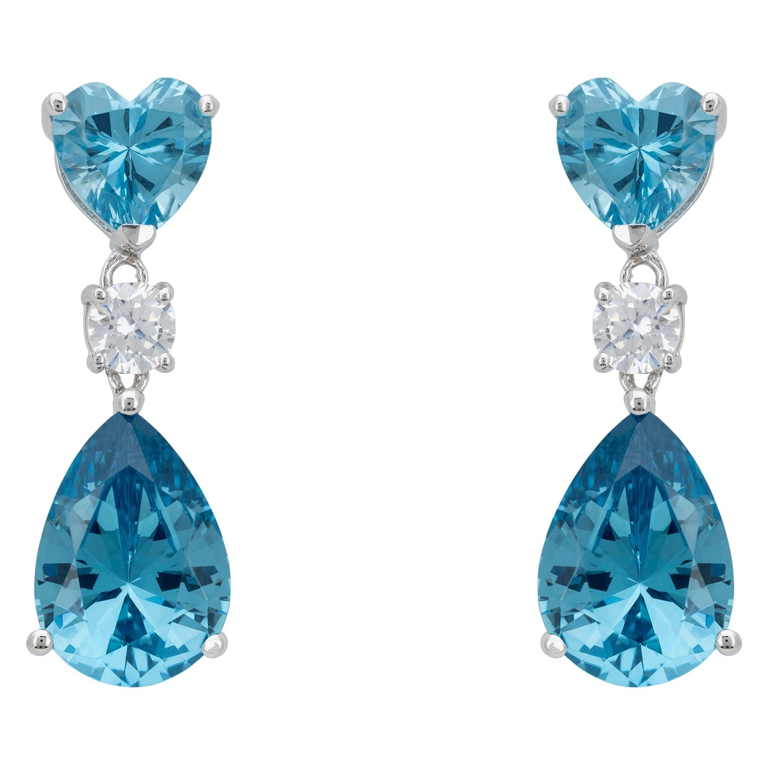 Irina Blue Topaz Teardrop Earrings Silver