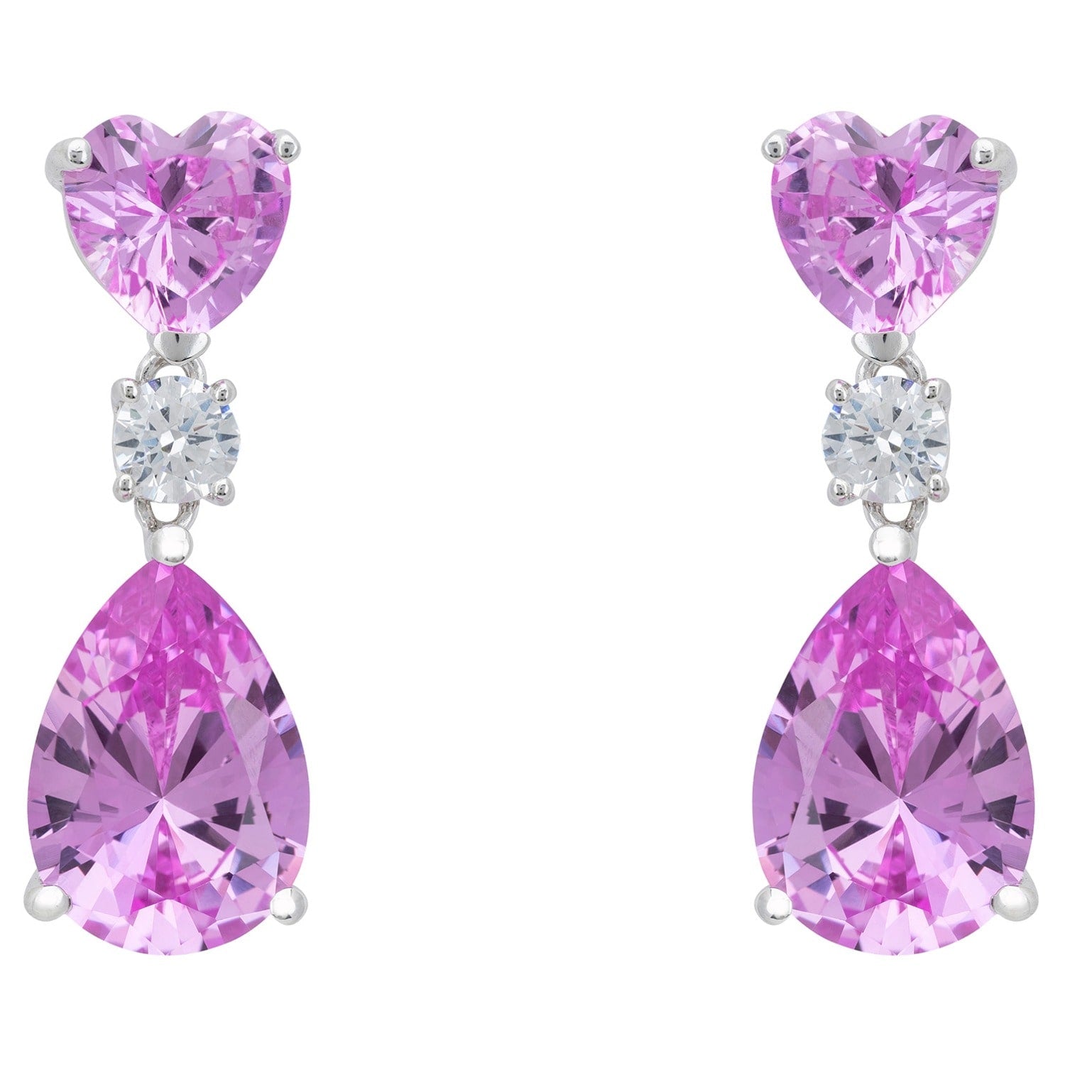Irina Morganite Teardrop Earrings Silver
