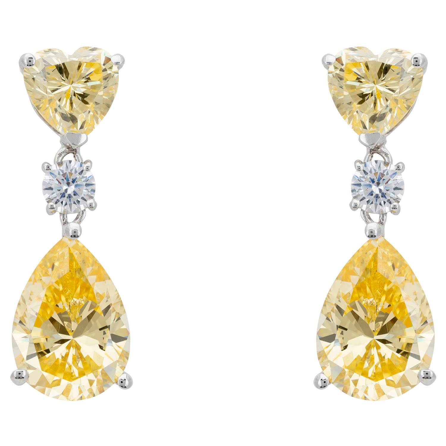 Irina Yellow Topaz Teardrop Earrings Silver