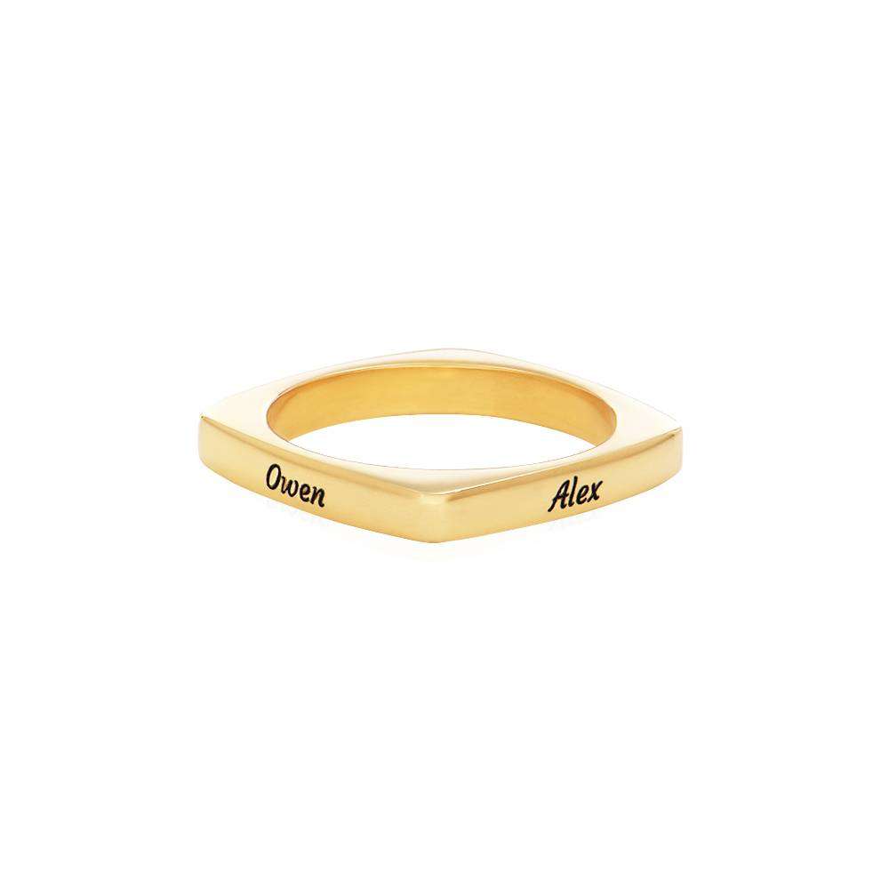 Custom Square Ring in 18k Gold Plating