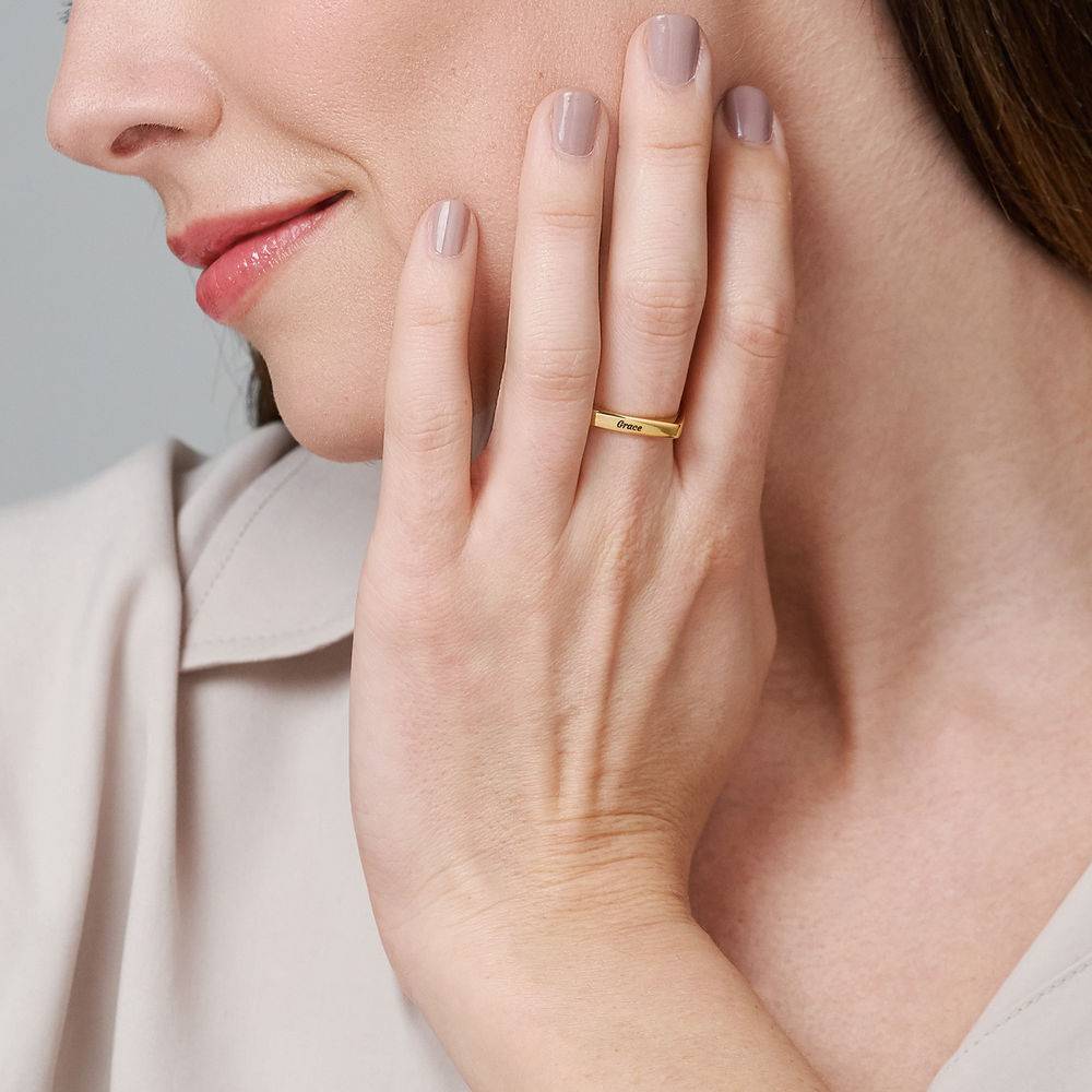 Custom Square Ring in 18k Gold Vermeil