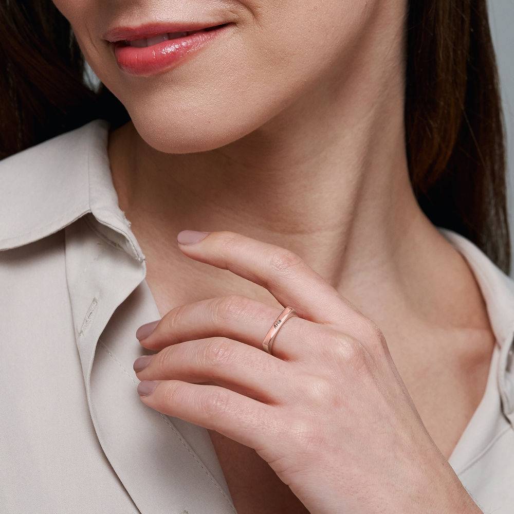 Custom Square Ring in 18k Rose Gold Plating