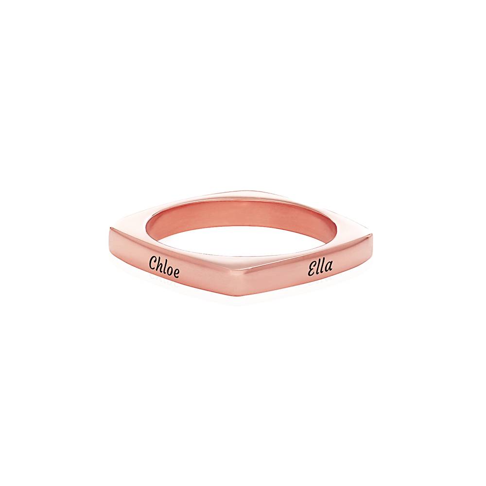 Custom Square Ring in 18k Rose Gold Plating