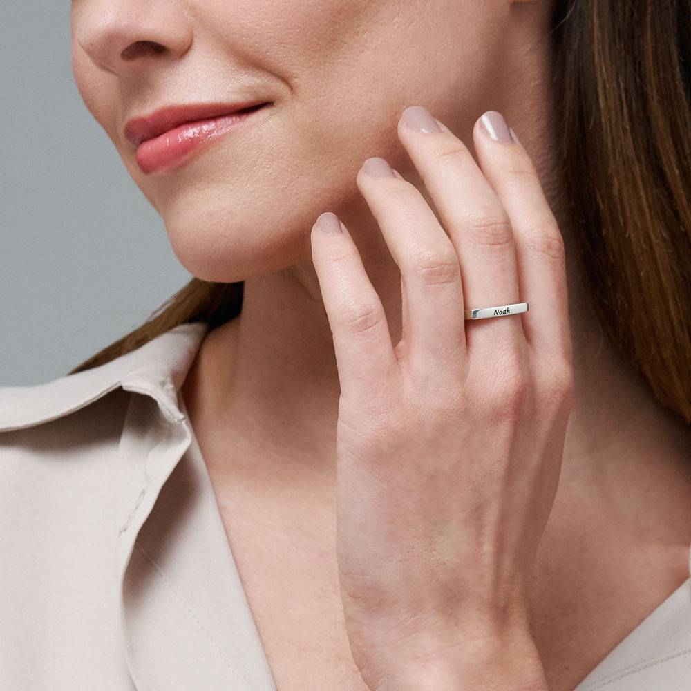 Custom Square Ring in Sterling Silver