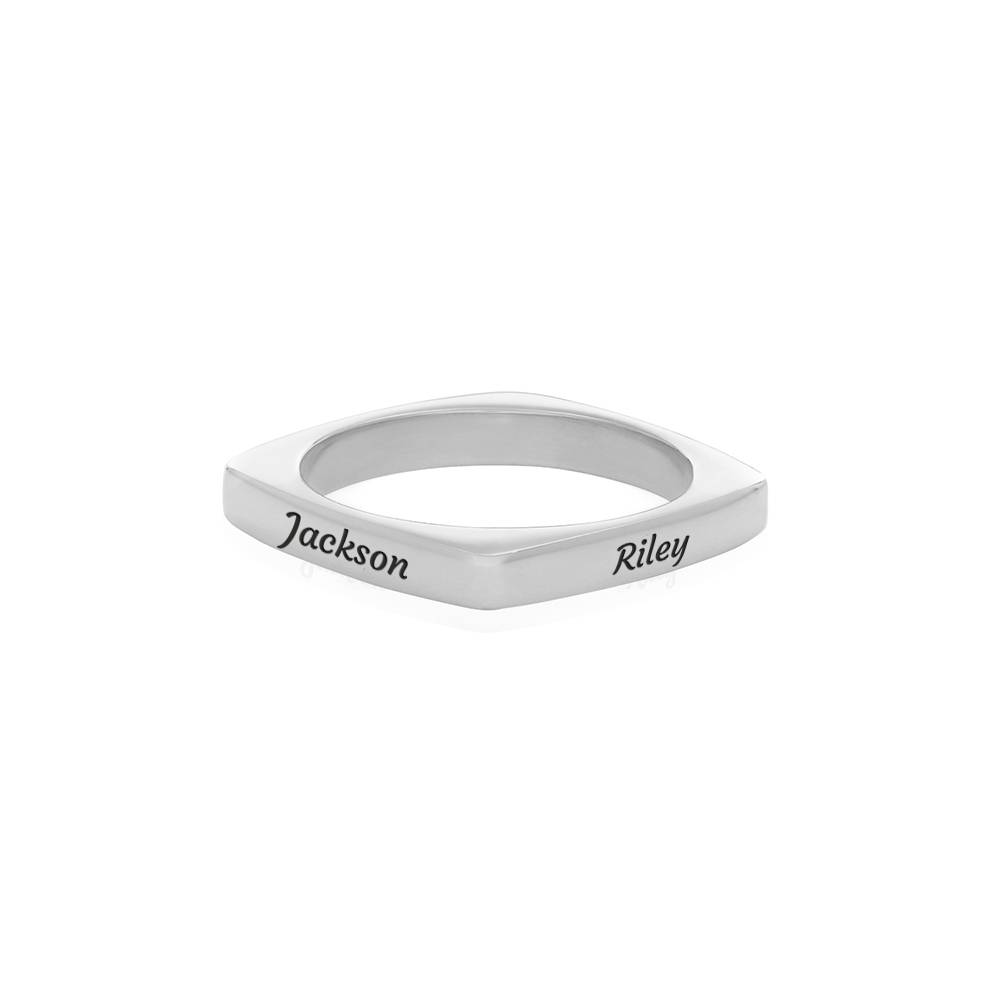 Custom Square Ring in Sterling Silver