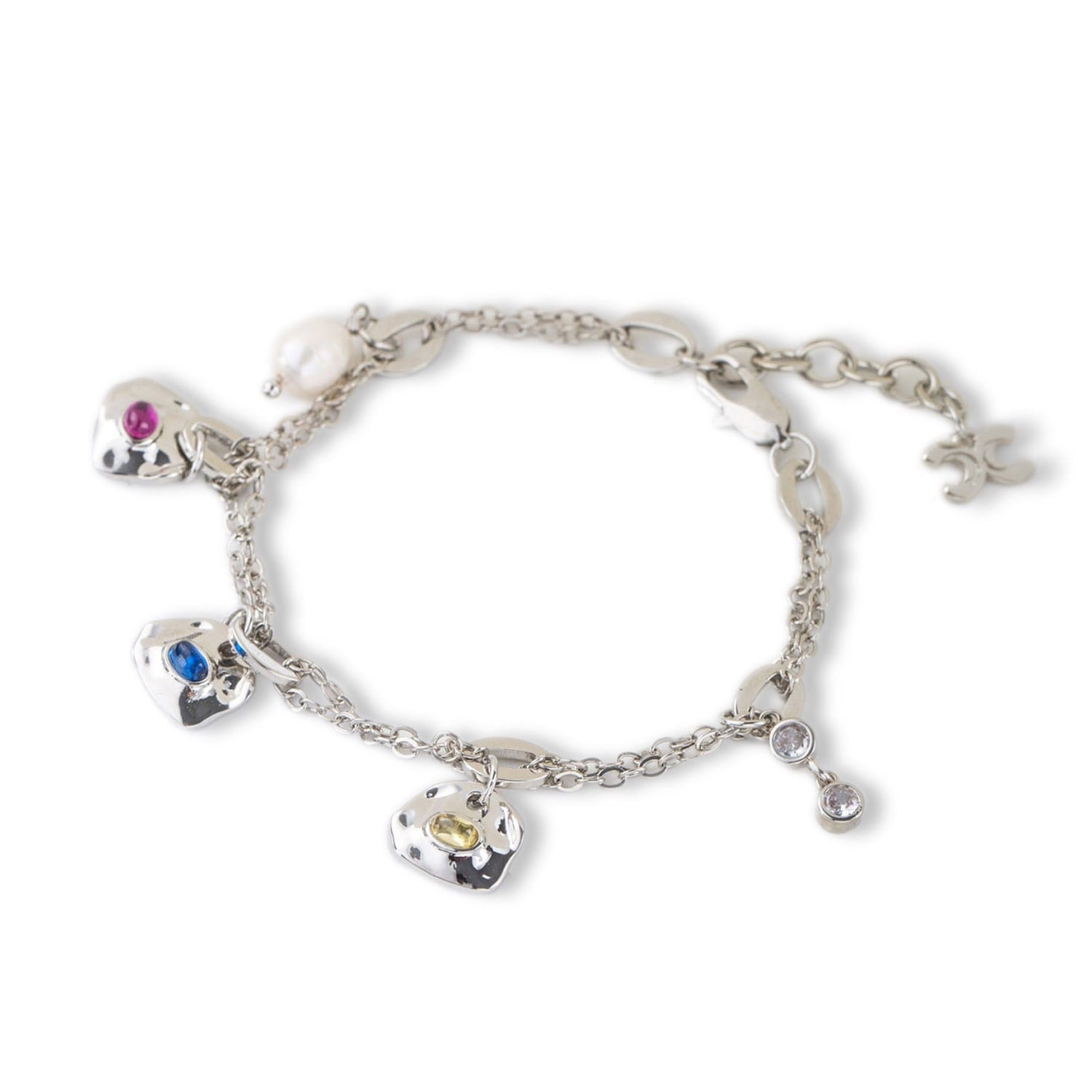 Iris Silver Gemstone Charm Bracelet