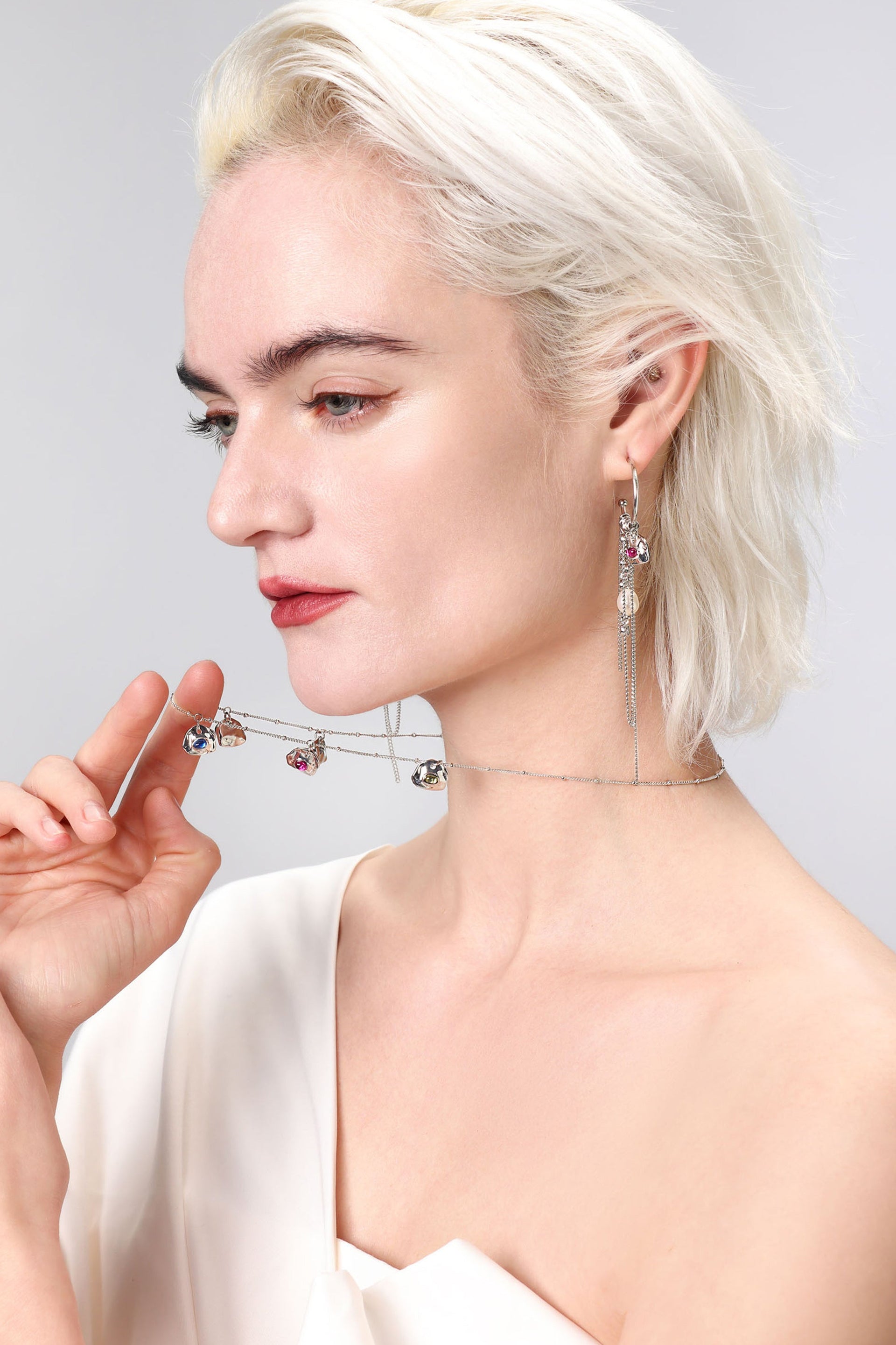 Iris Silver Radiant Reverie Gemstone Necklace