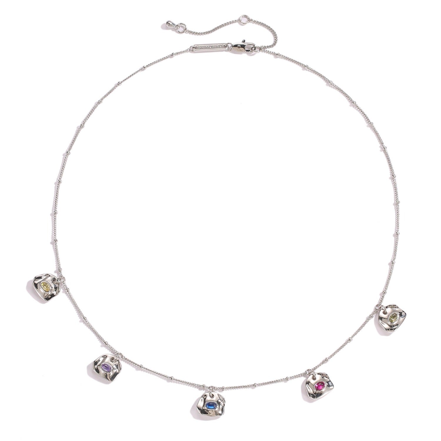 Iris Silver Radiant Reverie Gemstone Necklace