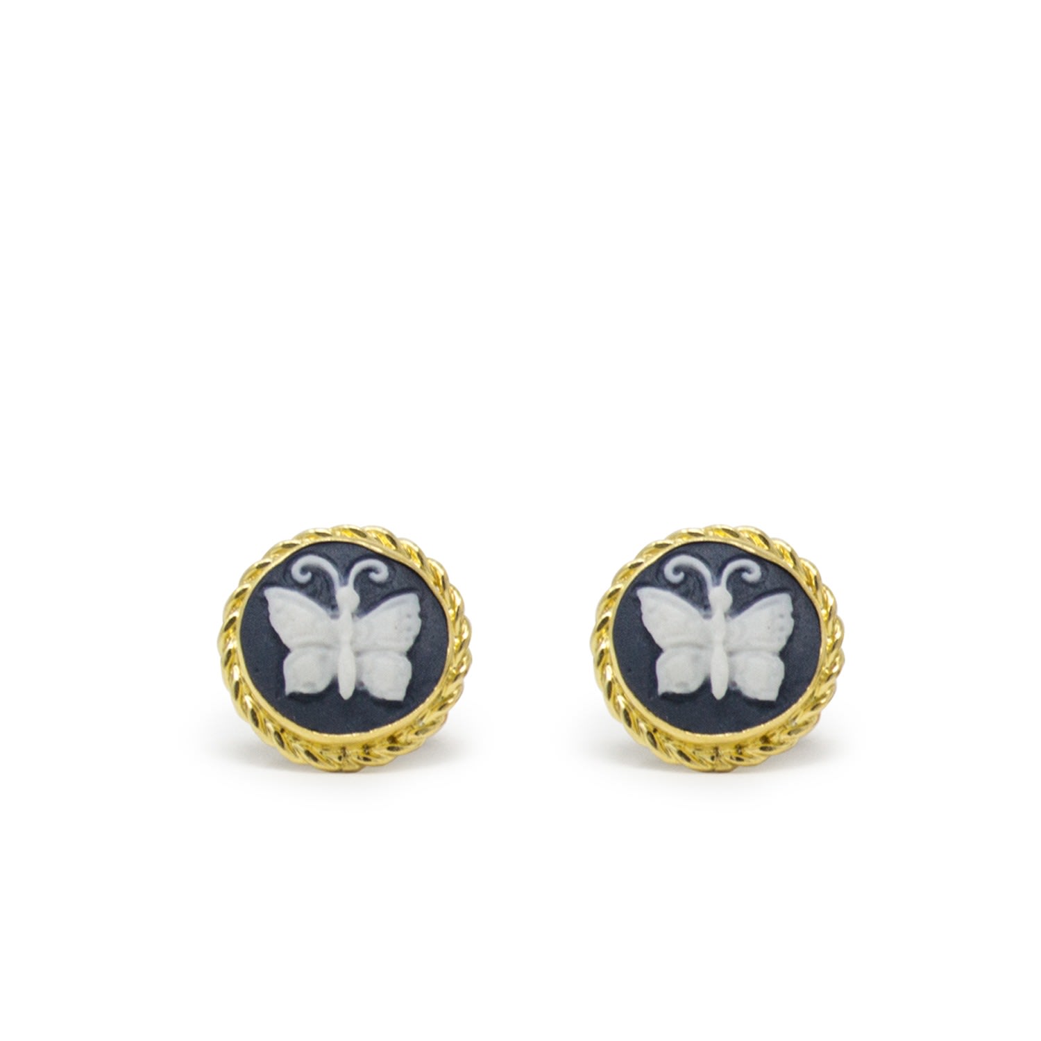 Butterfly Cameo Stud Earrings