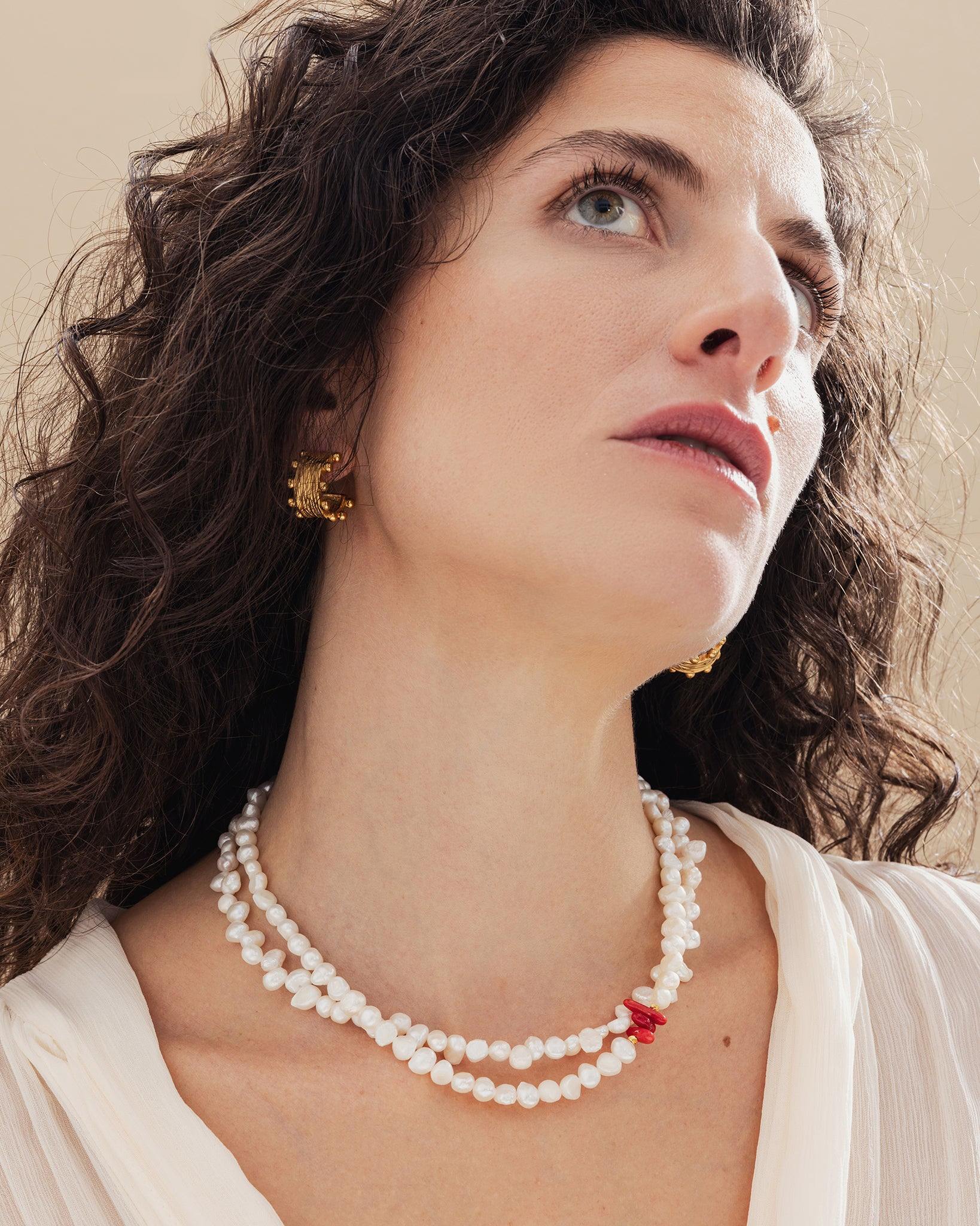 Irregular Elegance Necklace With Freshwater Pearls