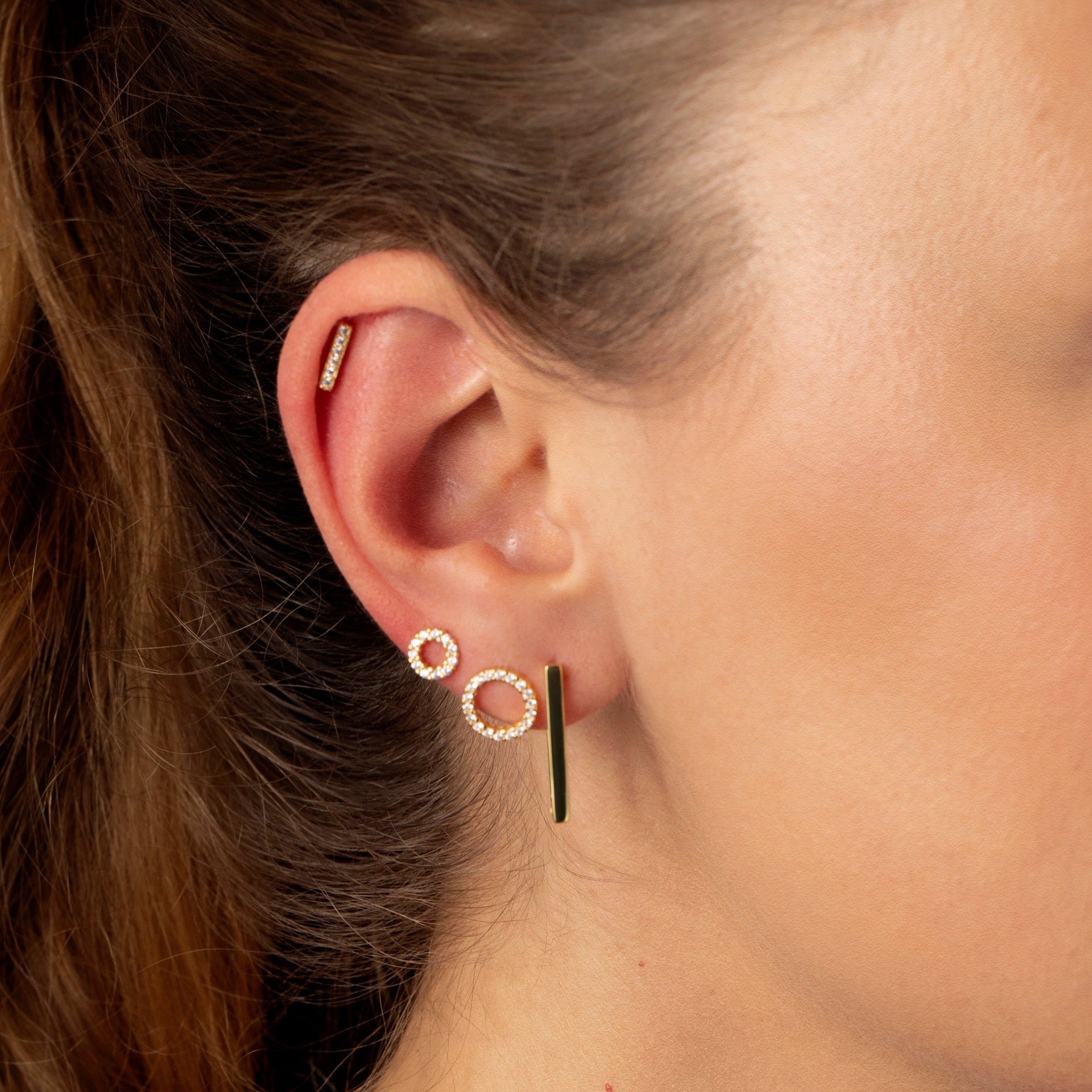 Irregular Halo Earrings In Silver