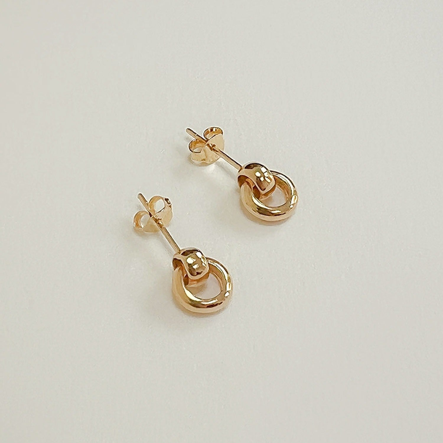 Hanging Hoop Stud Earrings