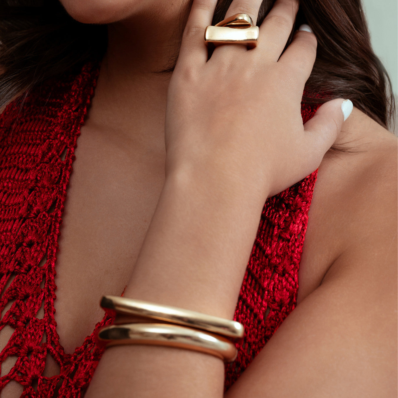 Isabella Modern Cuff Bracelet Gold
