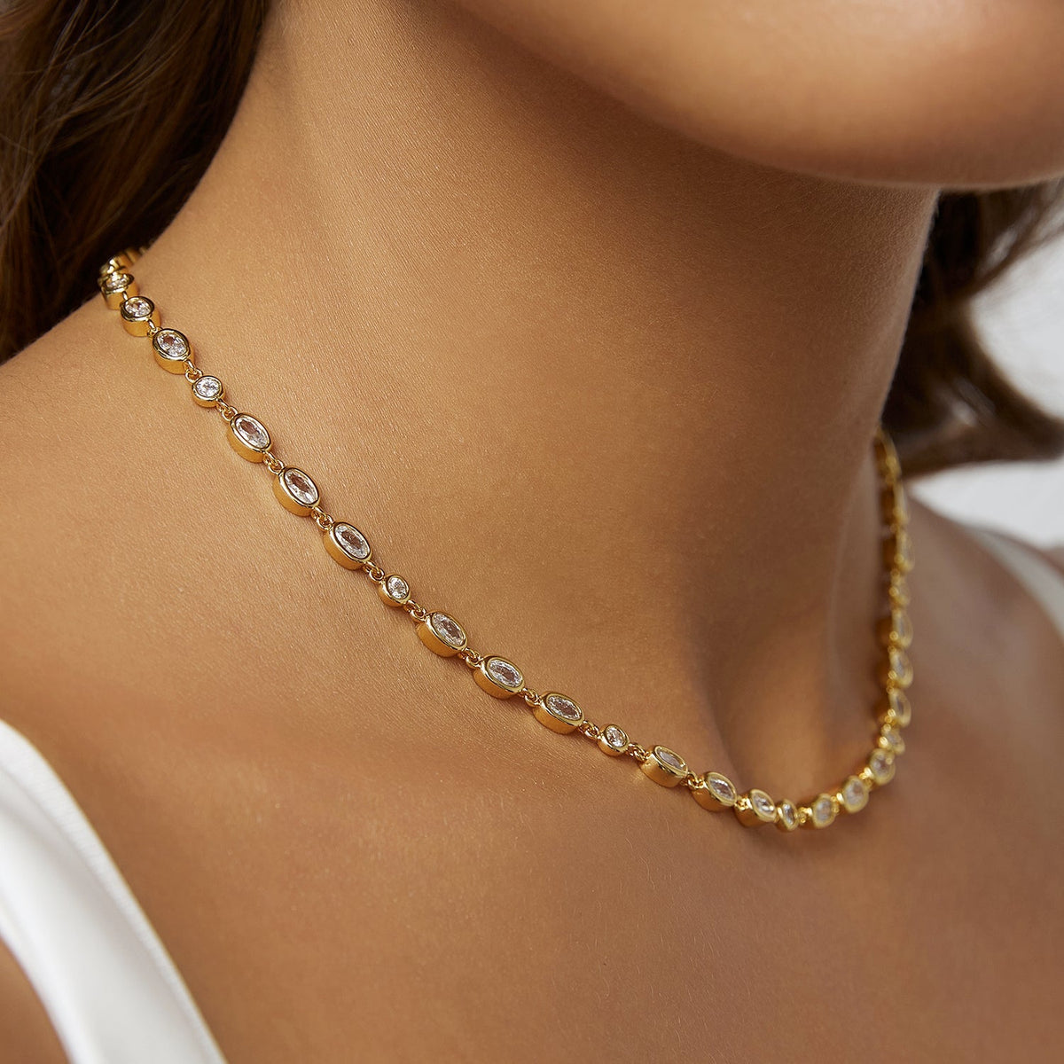 Isadora Gold Necklace Stone