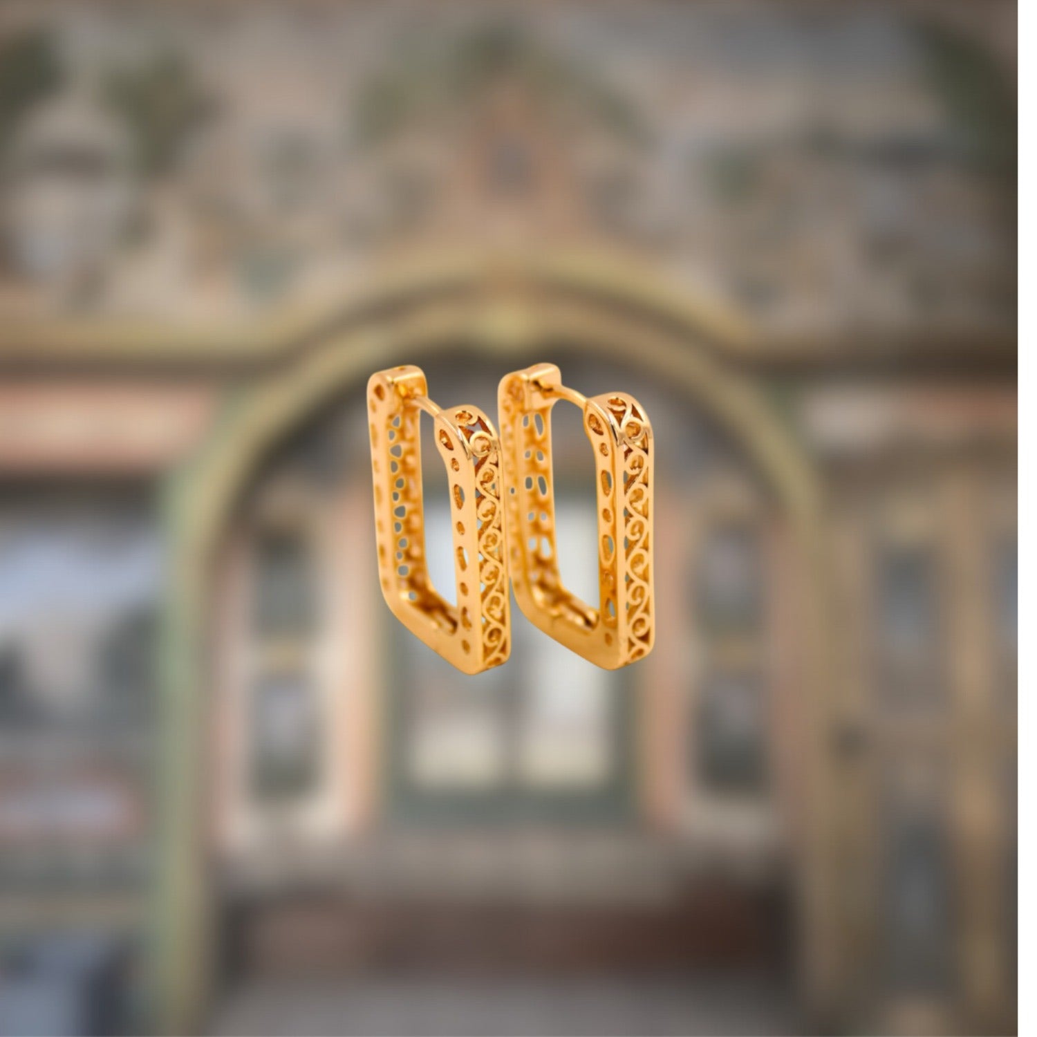 Istanbulite Texture Hoop Earrings