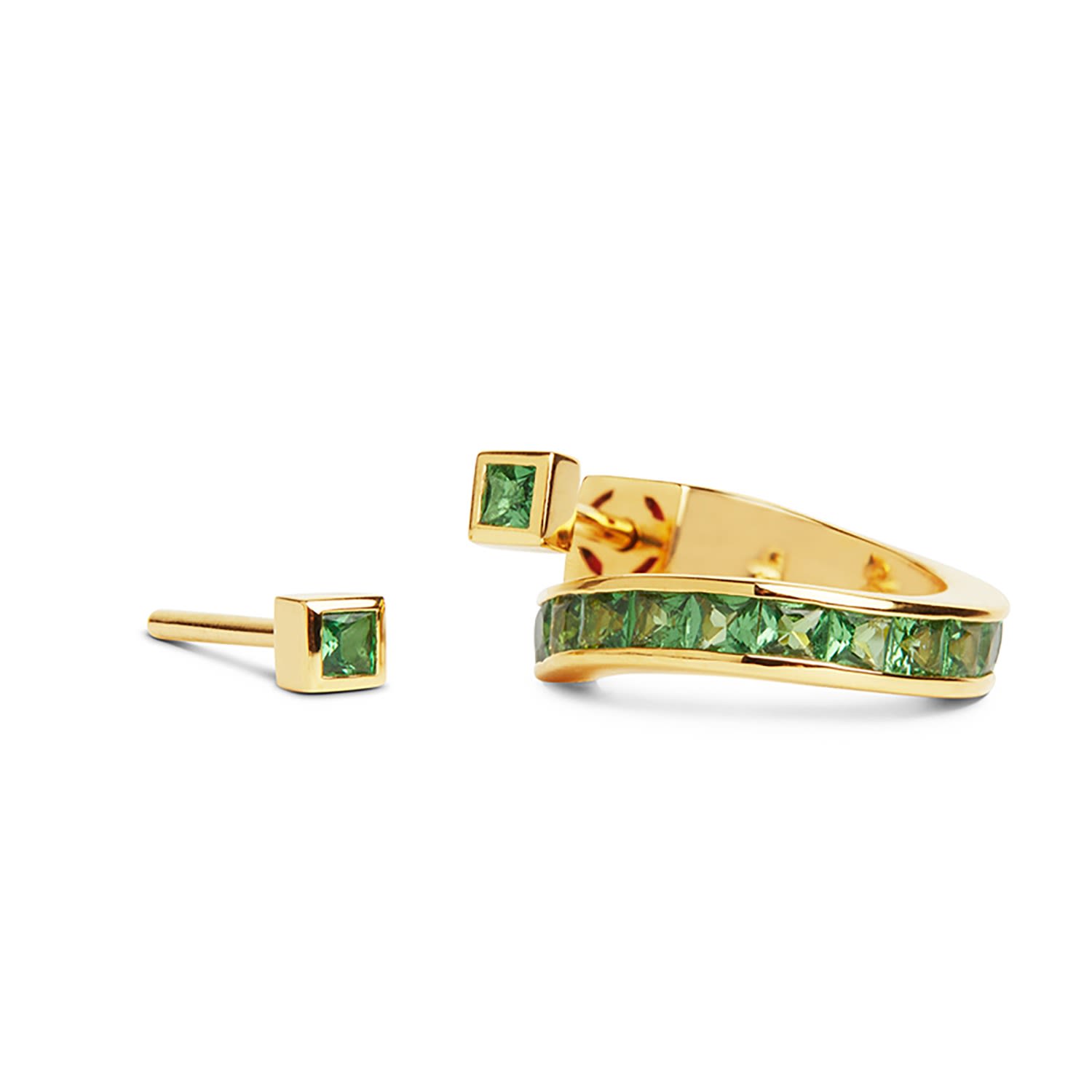 Vortex Tsavorite Earrings – Gold