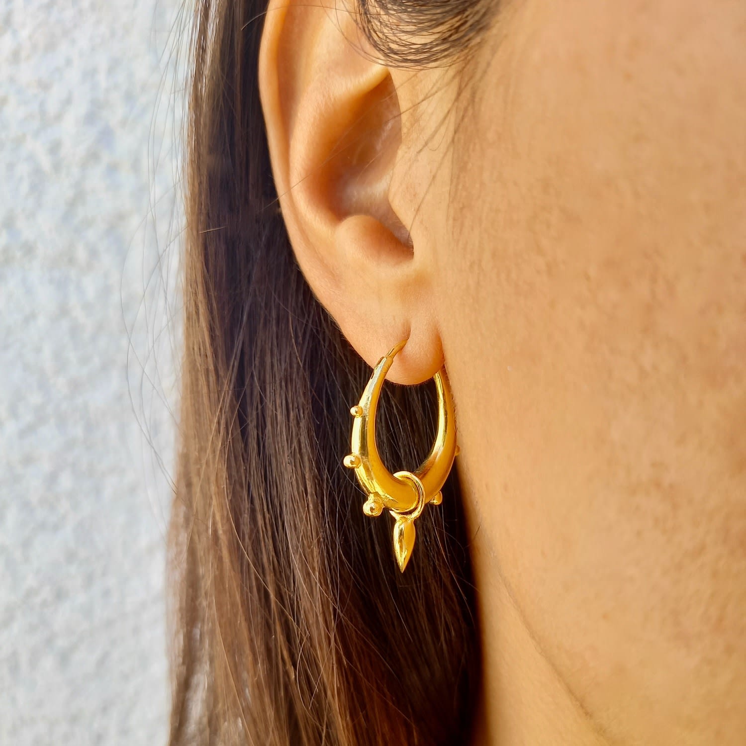 Tribal Spike Hoops - Gold Plated