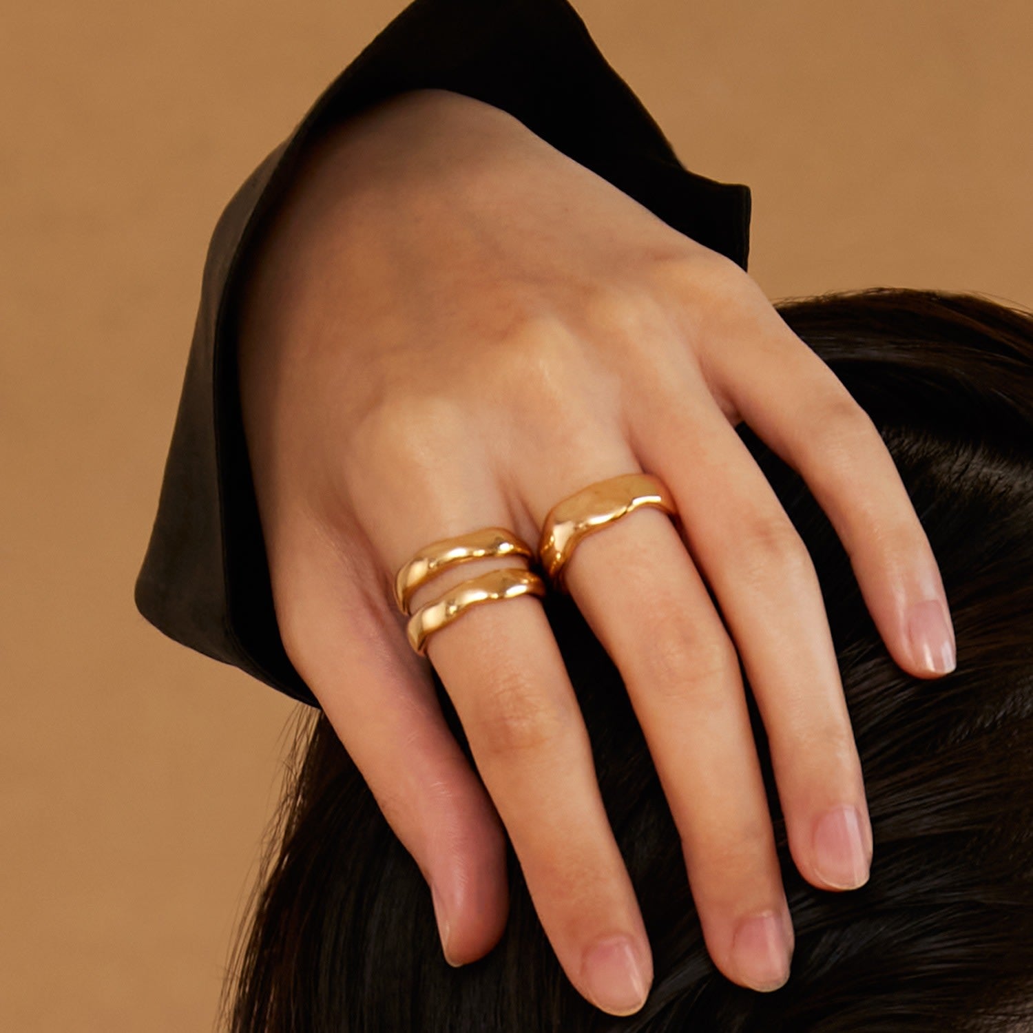 Wavi Ring Thick - Gold