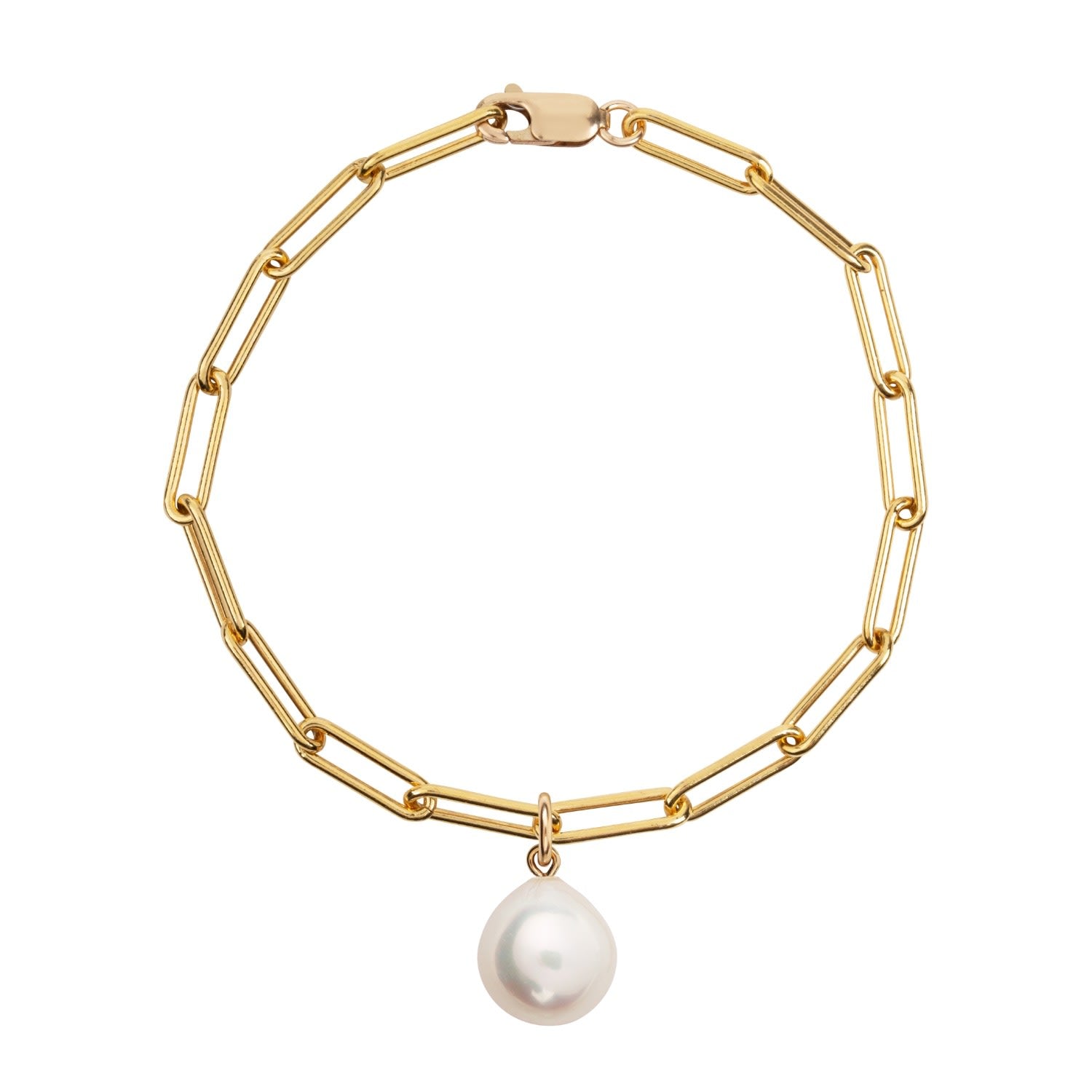 Aetia Large Pearl Chain Bracelet - Gold