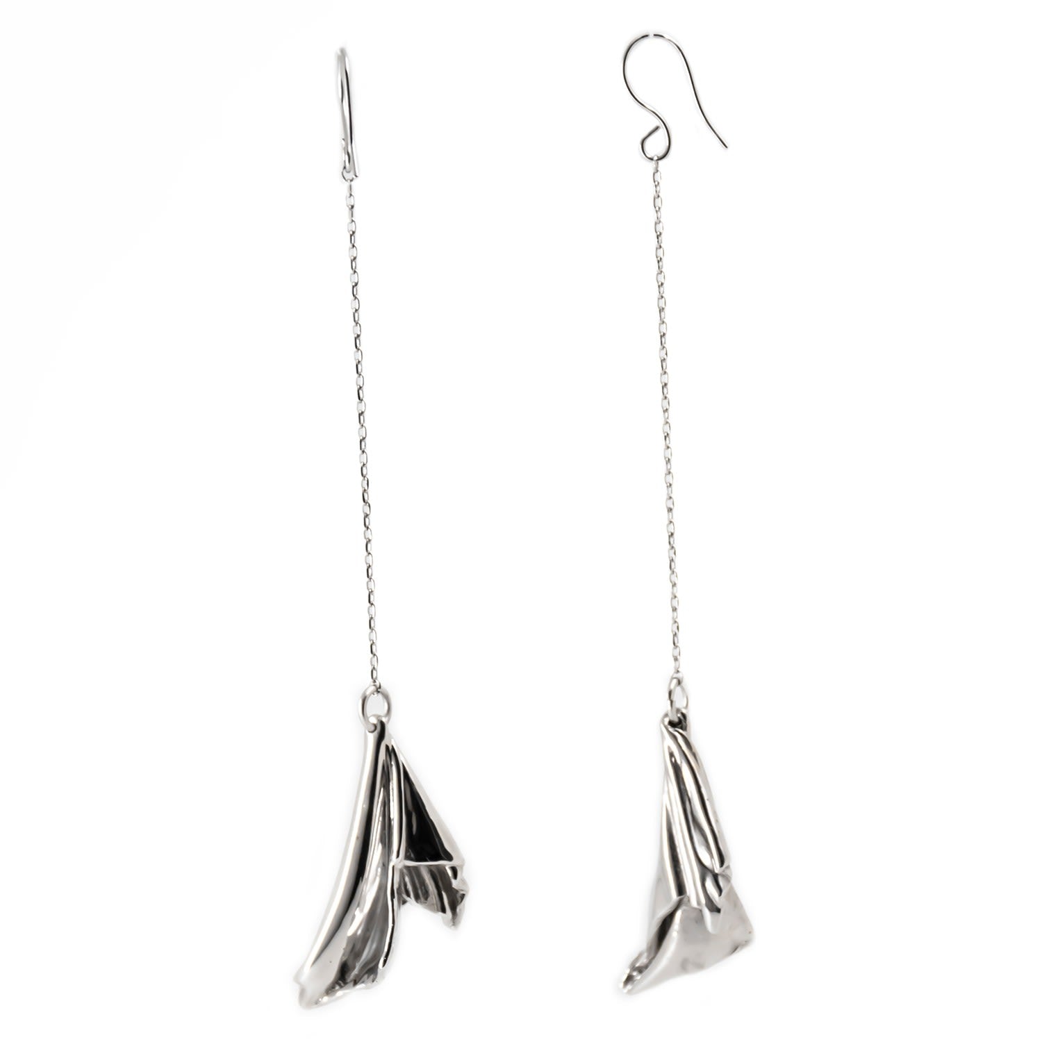 En L'air Dangle Earrings In Rhodium