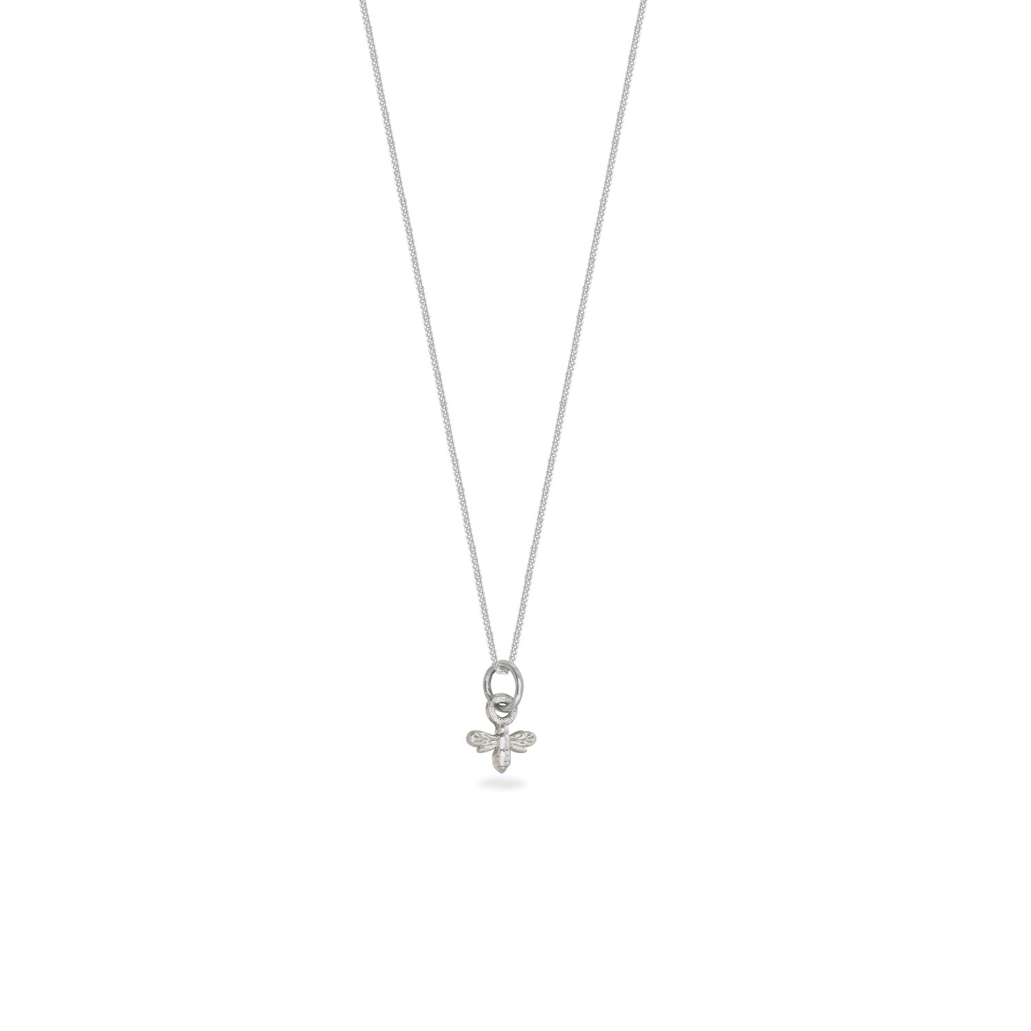 Mini Bee Charm Necklace Sterling Silver