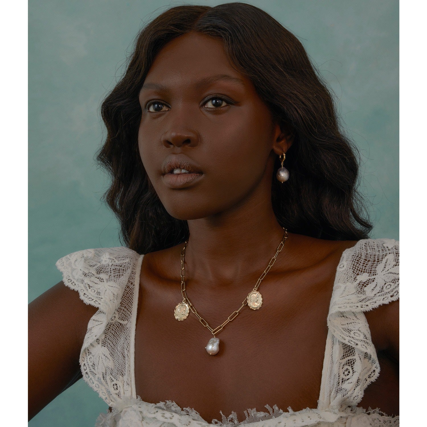 Beatrice Gold-Plated And Baroque Pearl Necklace