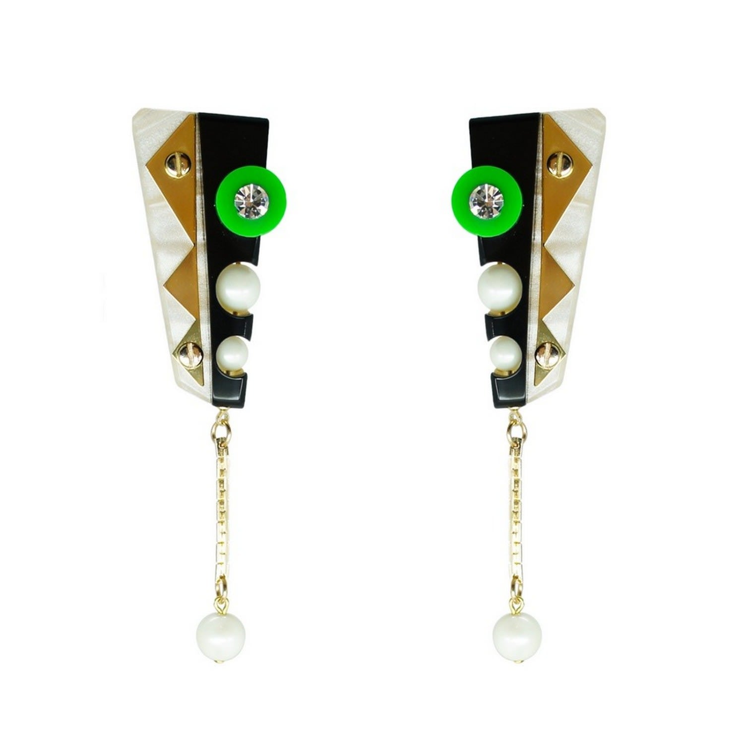 Handmade Acrylic Earring Short Inti Nacre