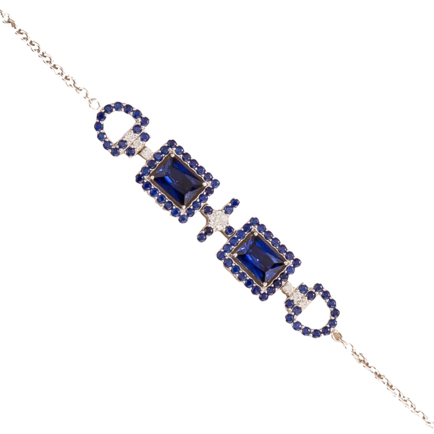 Ciceris White Gold Bracelet Blue Sapphire & Diamond