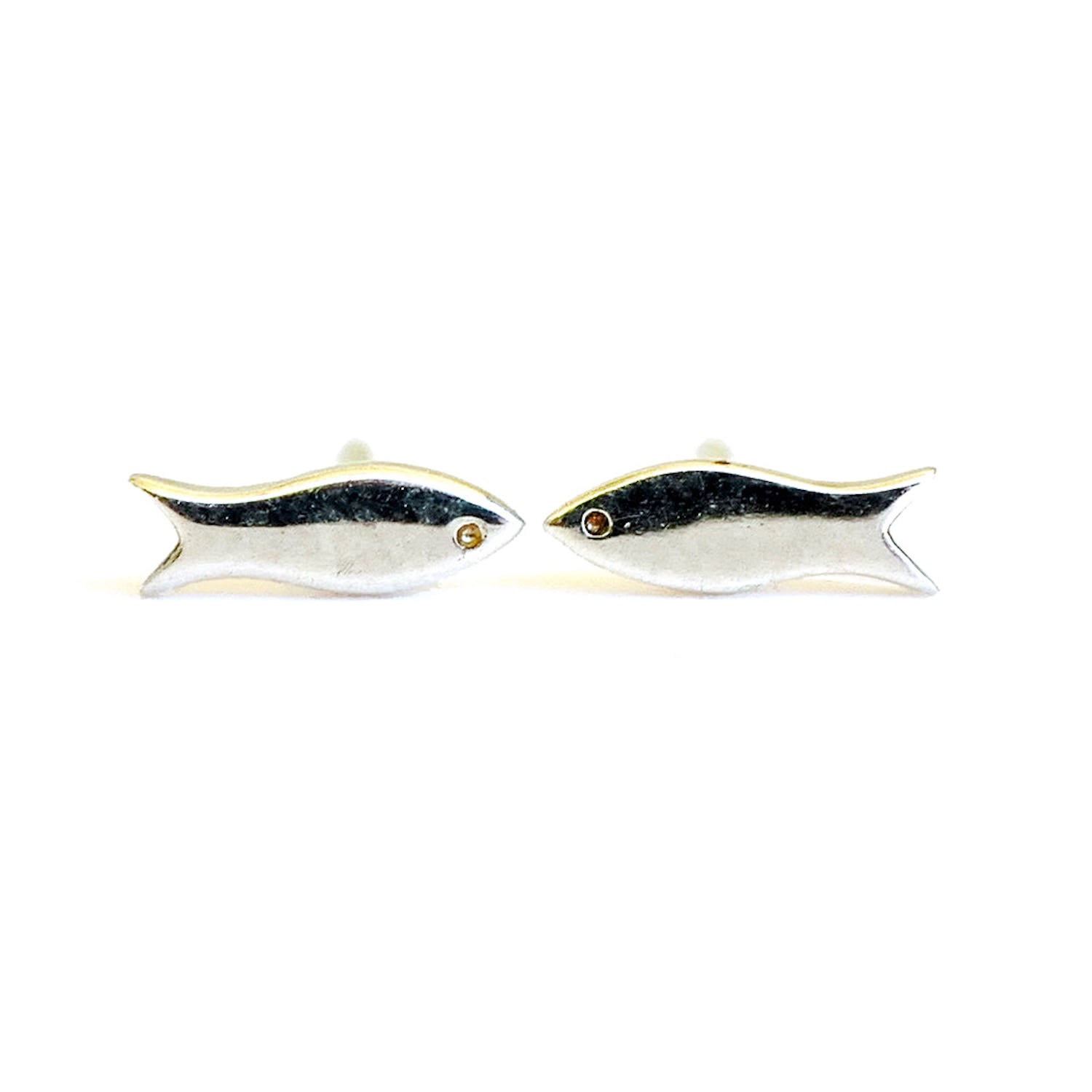 Mini Fish Stud Earrings - Sterling Silver