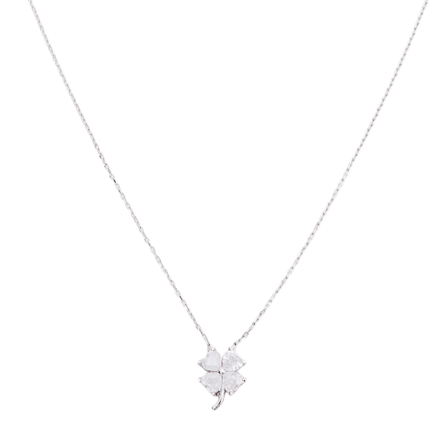 Four Leaf Clover Sterling Silver Necklace - Silver