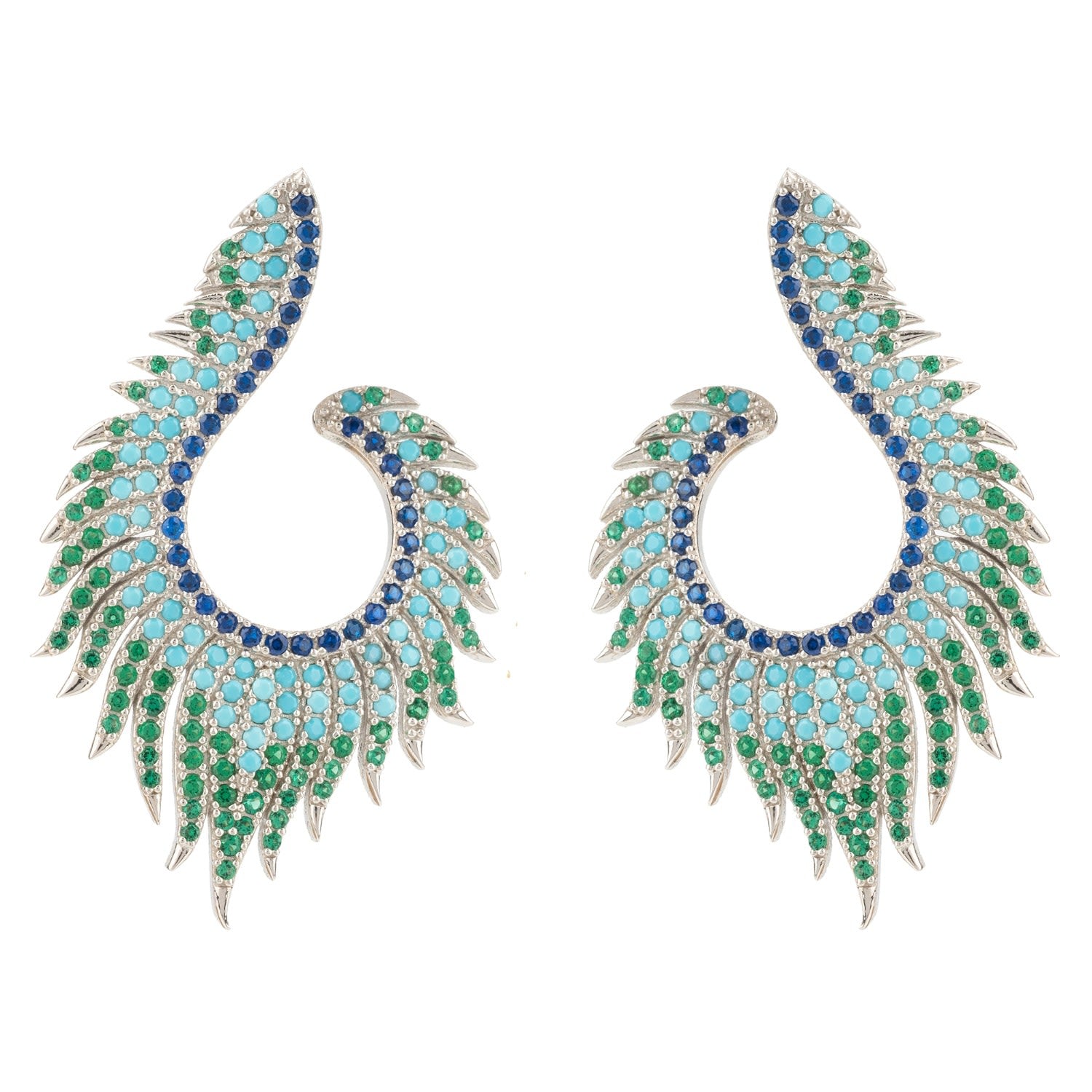 Flame Earrings Cold Ice Silver