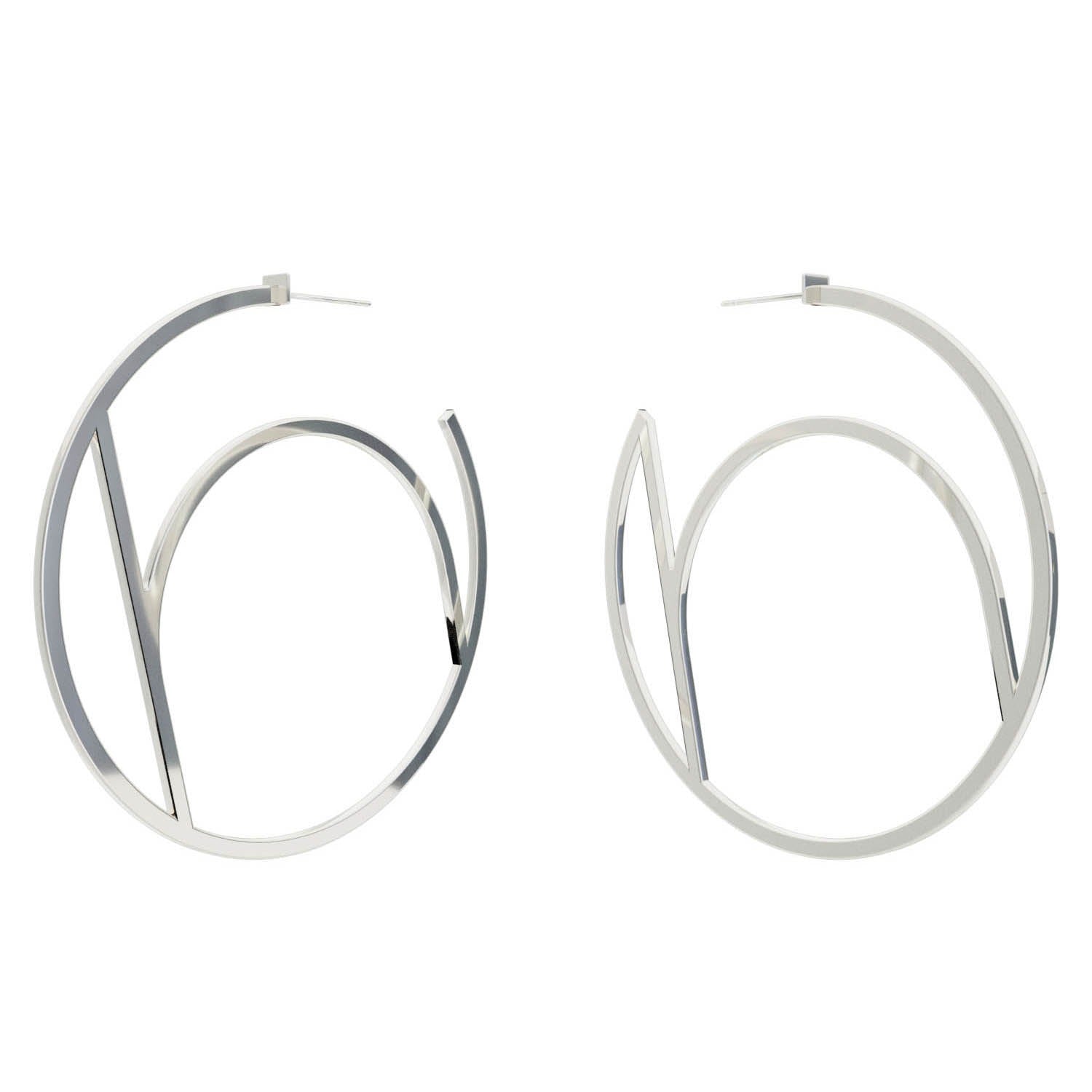 Alphabet Hoops Large - Sterling Silver