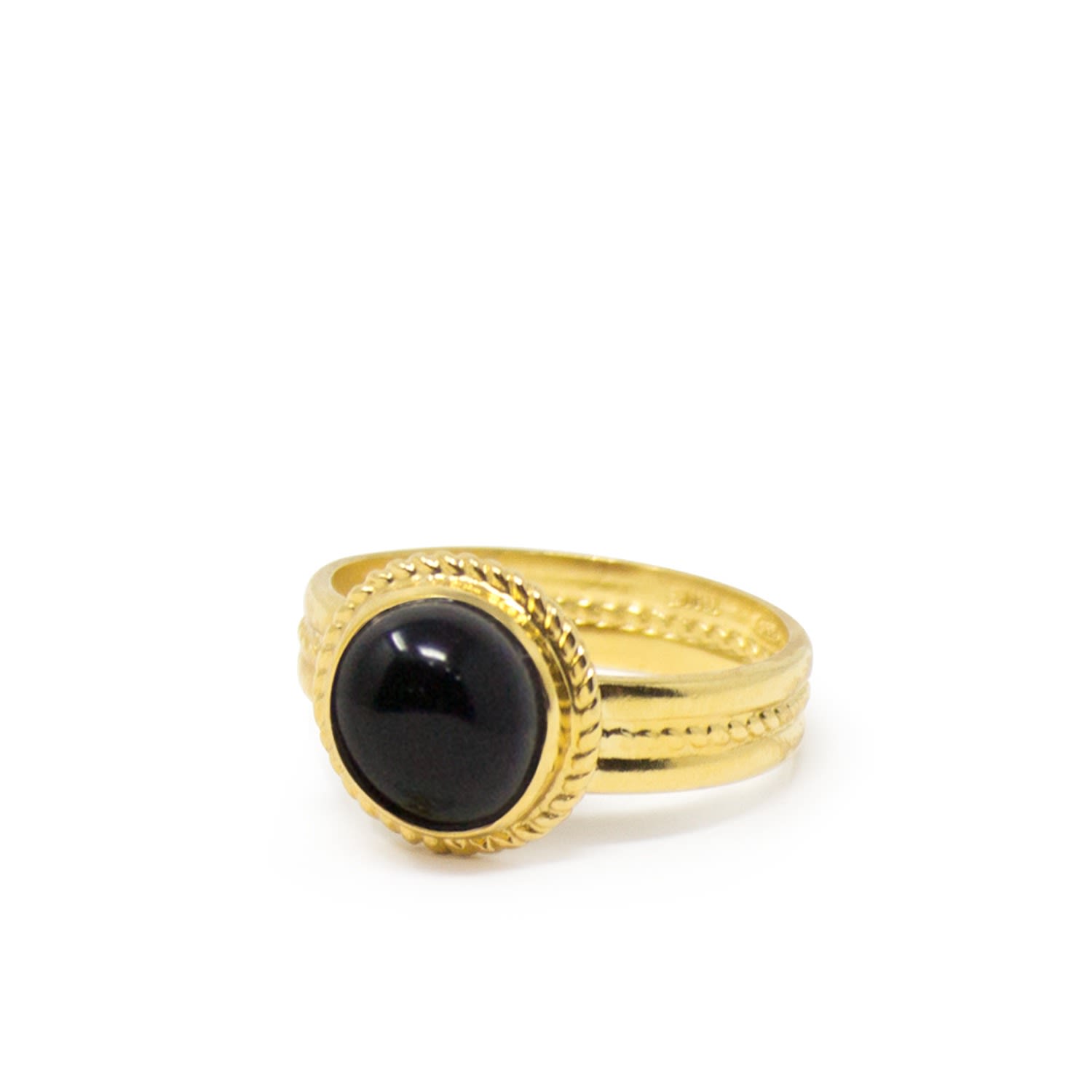 Fascetta Gold-Plated Mini Onyx Ring