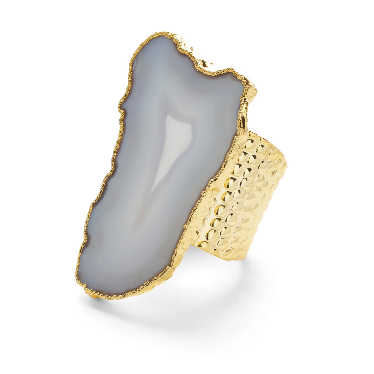 Ultra Mega White Gemstone Gold Statement Ring