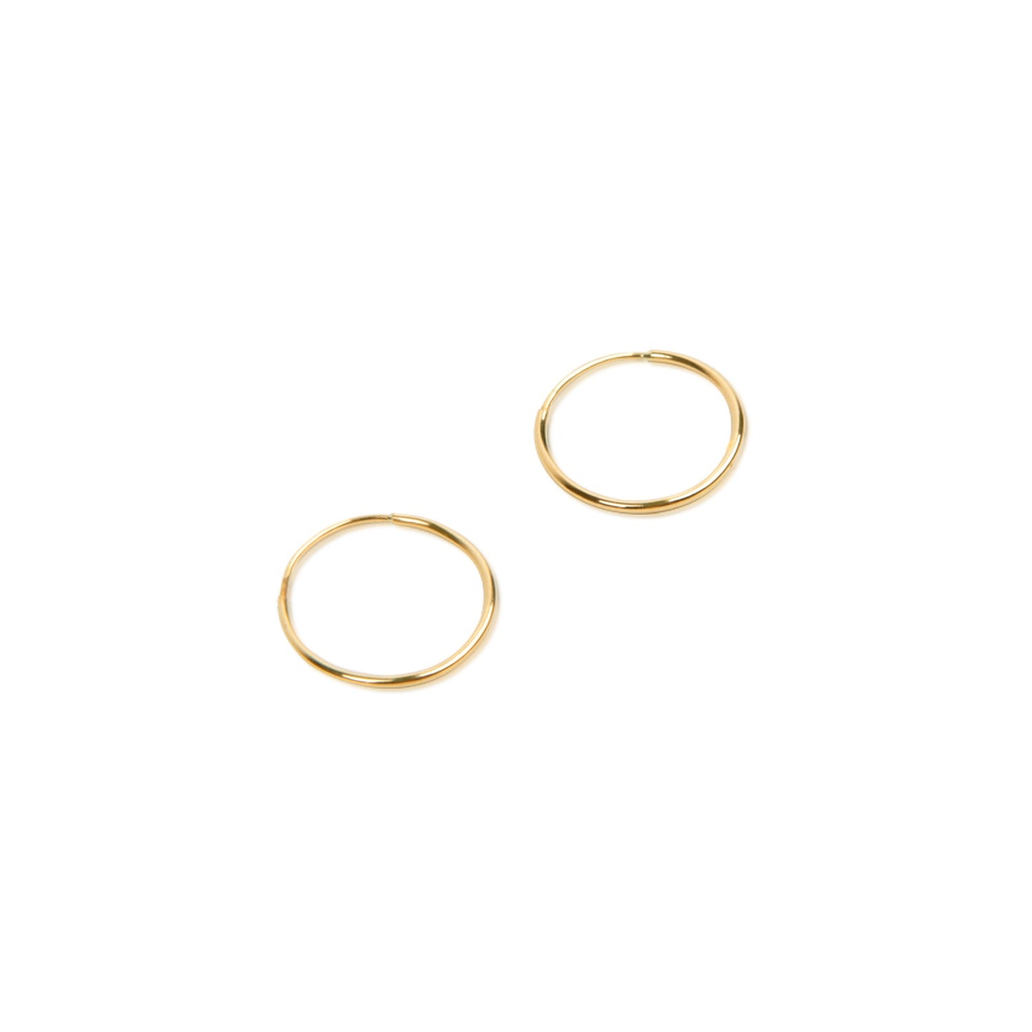 14K Gold Small Endless Hoop Earring Yellow Gold