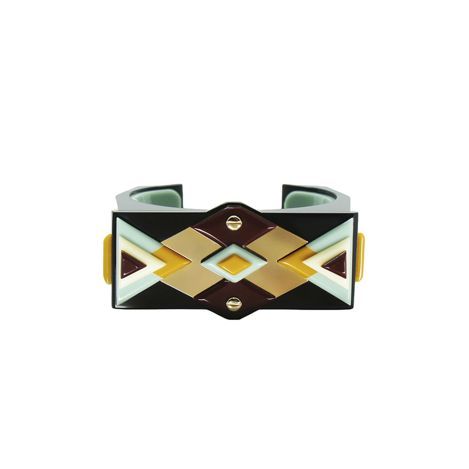 Handmade Acrylic Bracelet Kuntur Mustard